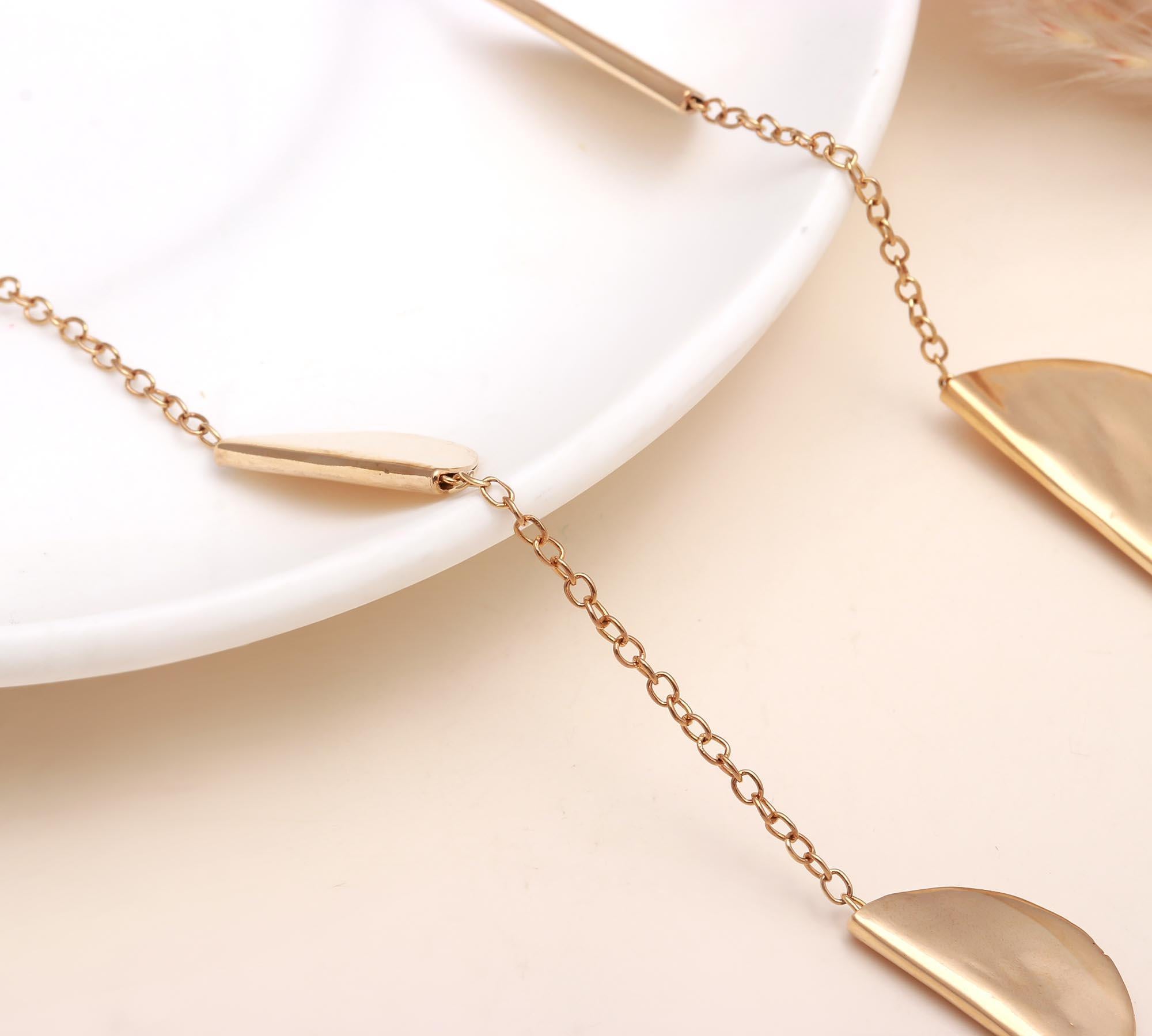 Geometric Half Moon Statement Necklace