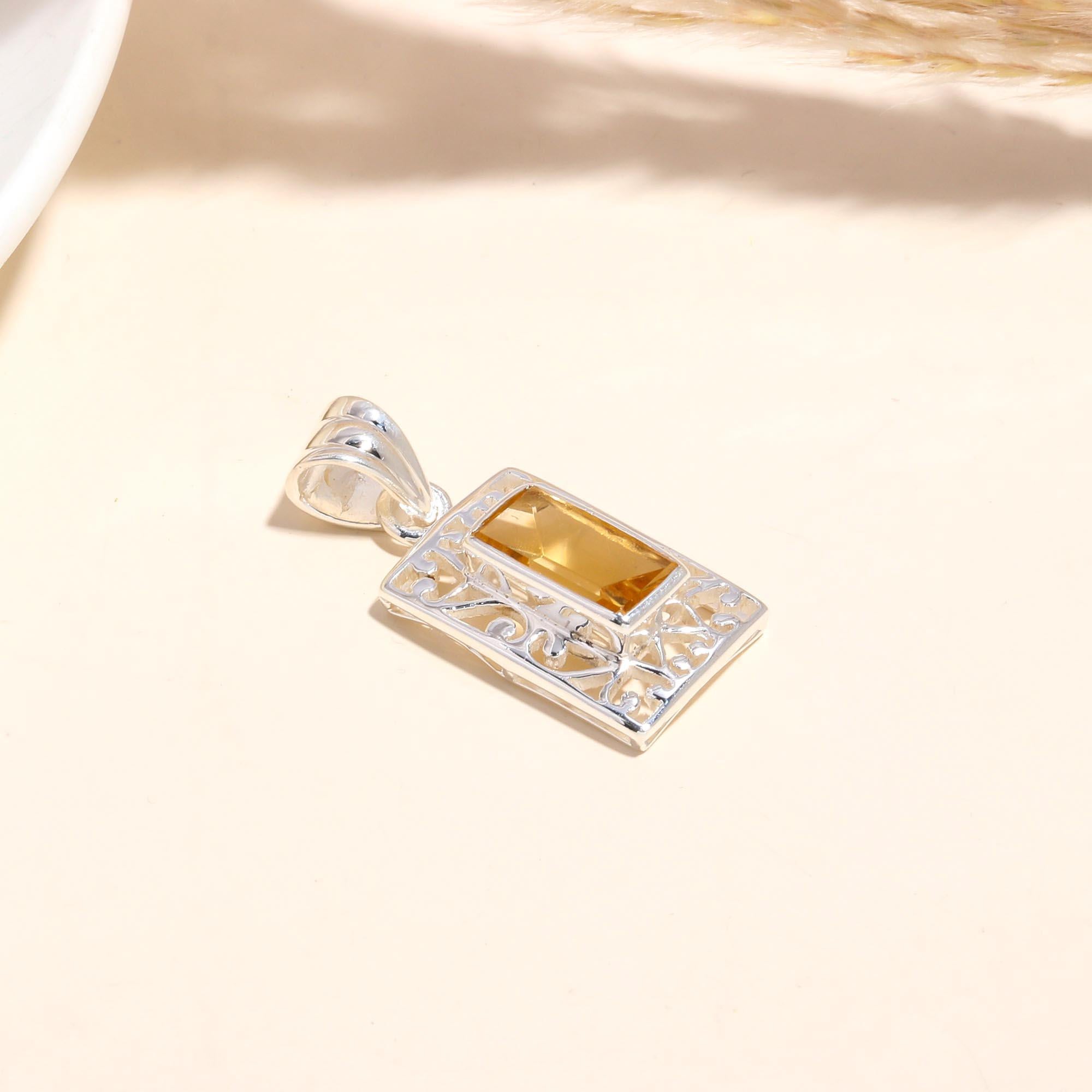 The Filigree Window: Citrine Statement Pendant