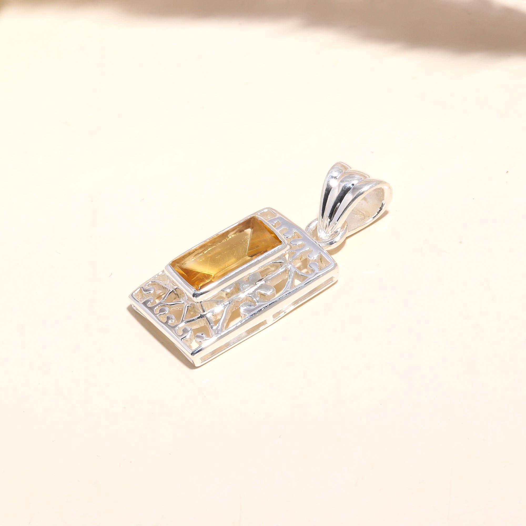 The Filigree Window: Citrine Statement Pendant