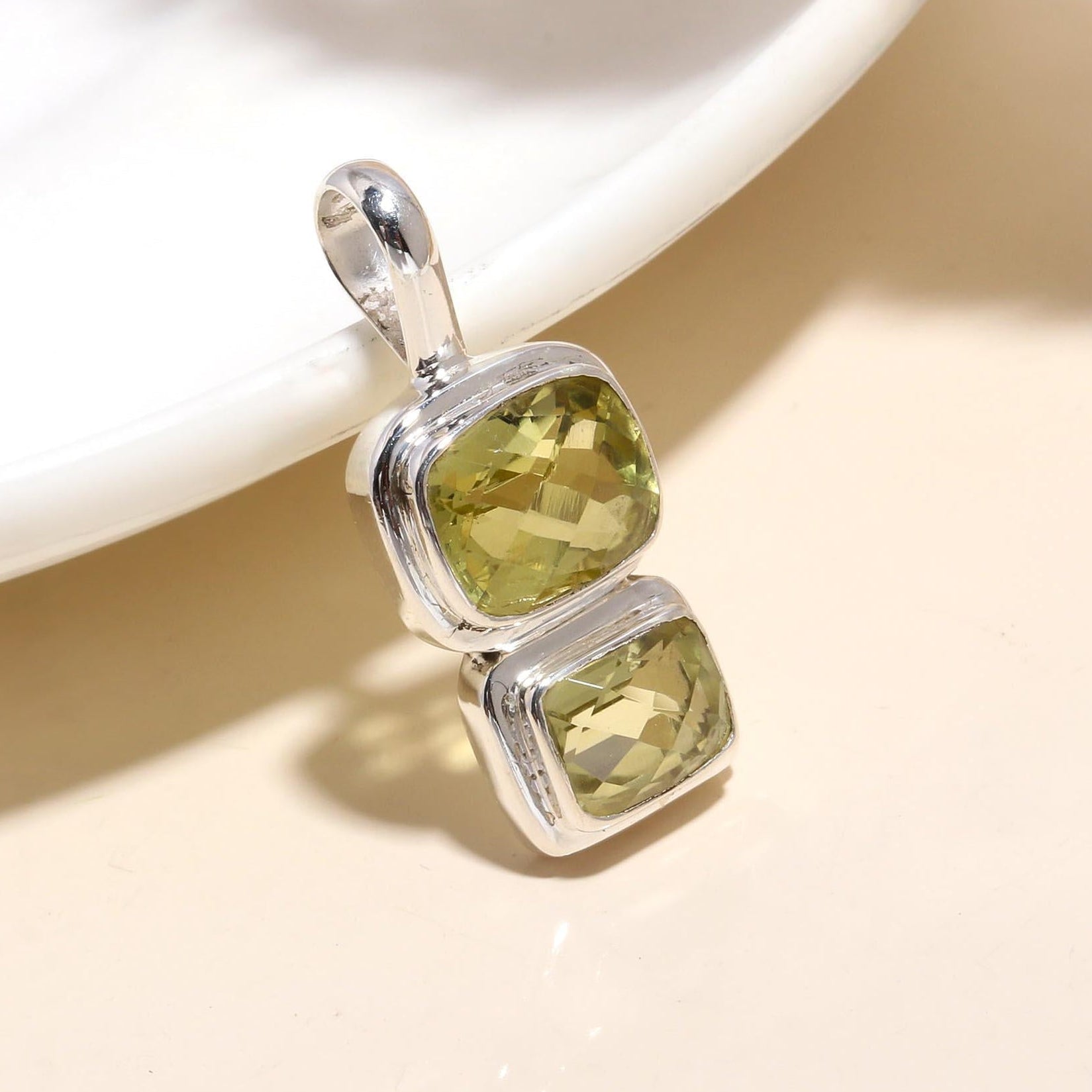 The Lemon Tier: Contemporary Lemon Quartz Pendant
