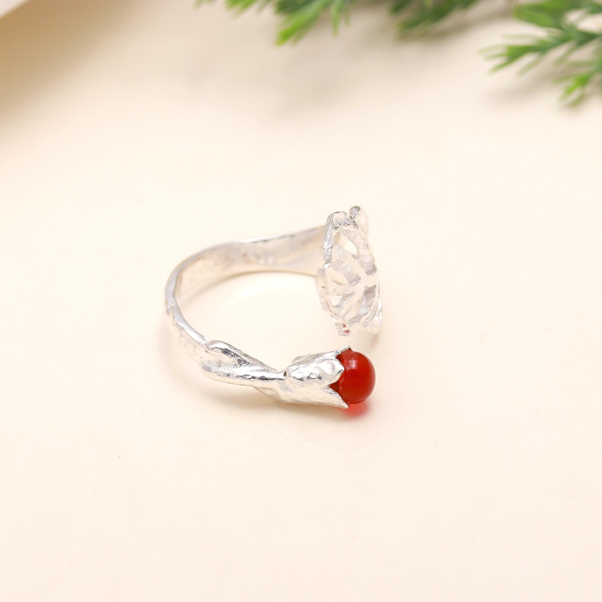 925 Silver Leaf Wrap Ring