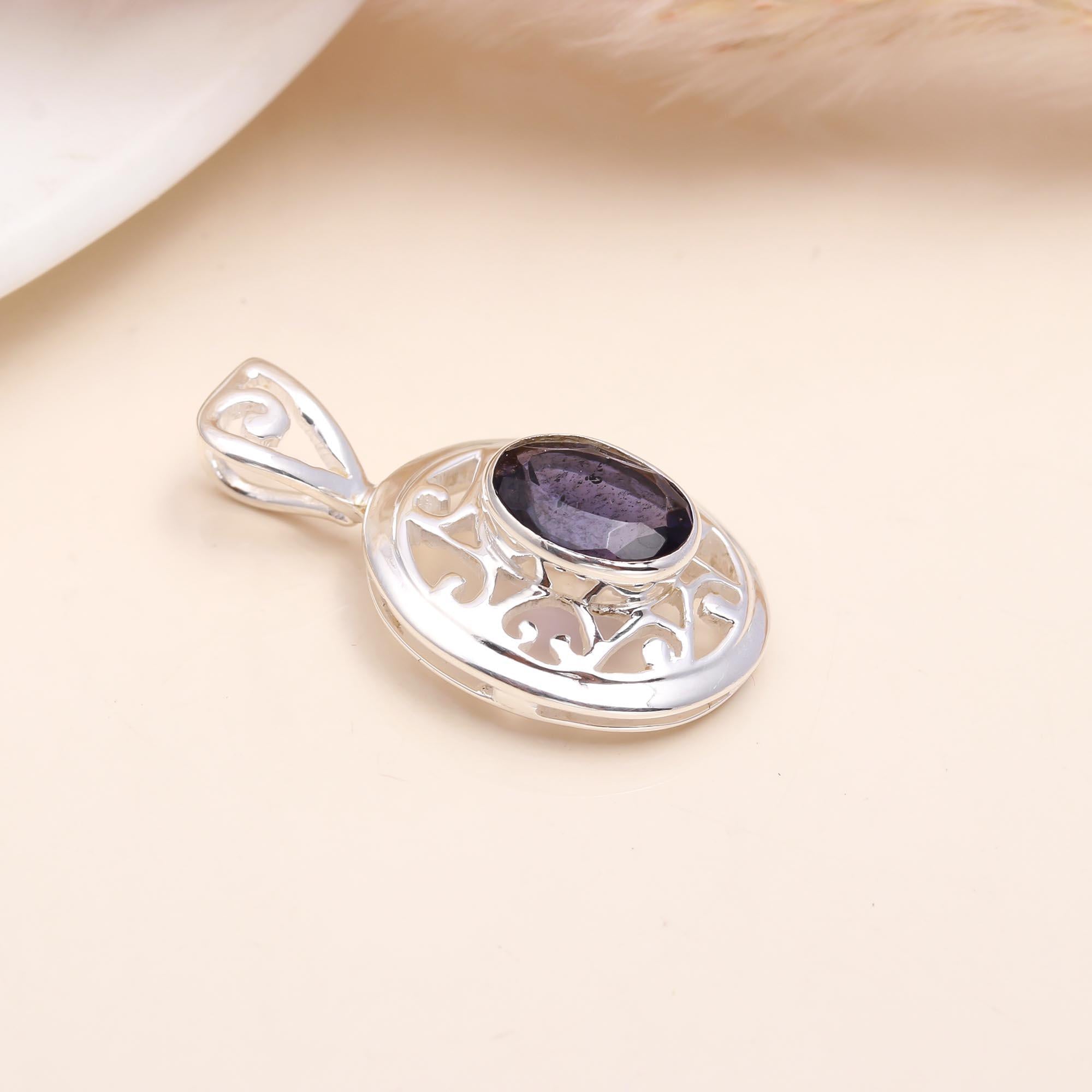 The Midnight Blue: Filigree Iolite Charm
