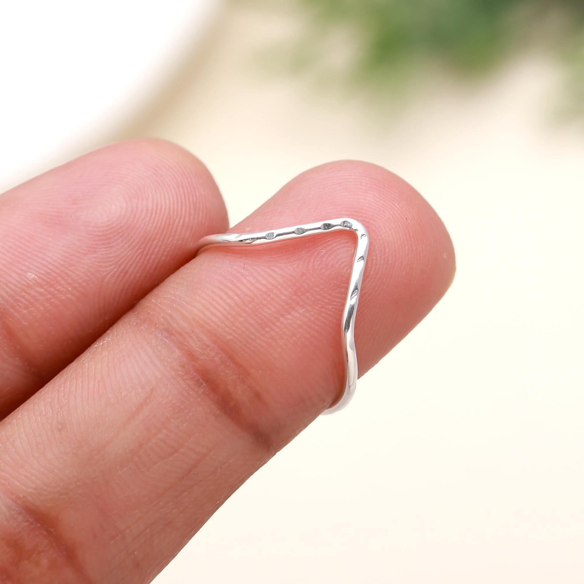 925 Silver V-Shape Stacking Ring