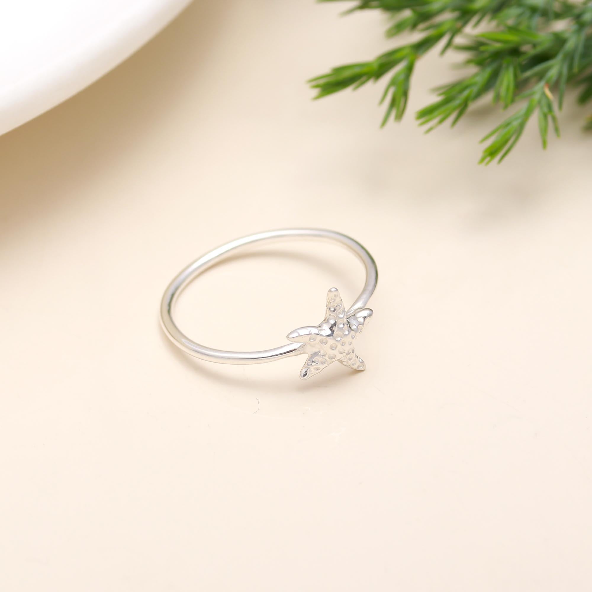 925 Silver Starfish Ring