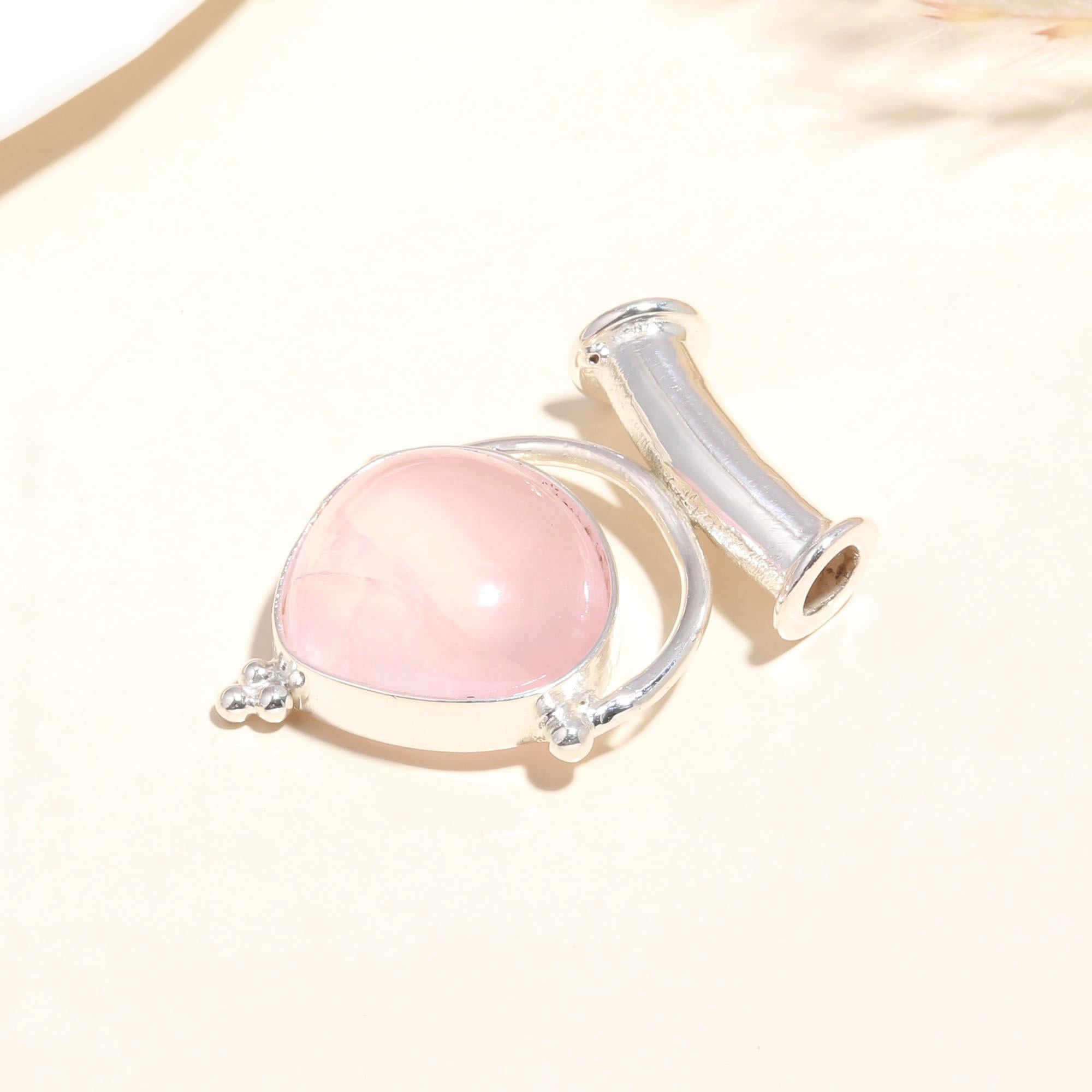 925 Silver Rose Quartz Pendant
