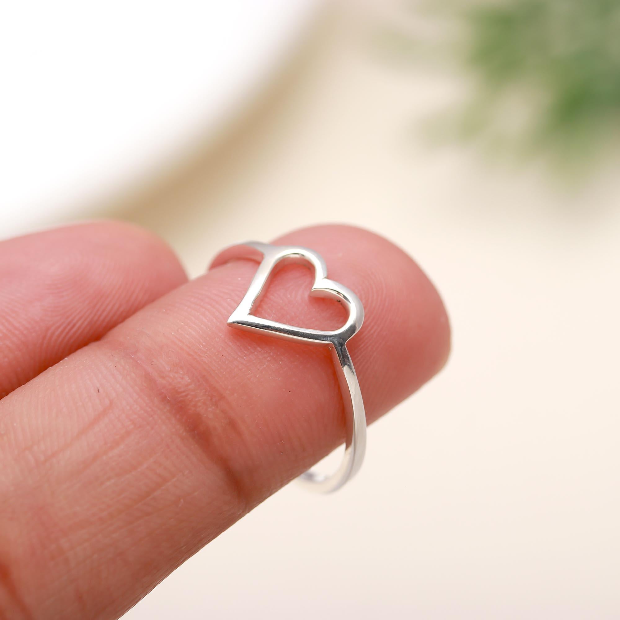 925 Silver Open Heart Ring