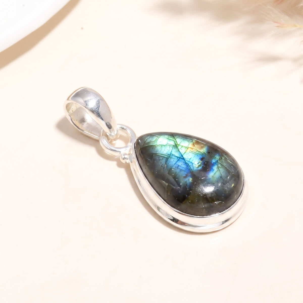 925 Sterling Silver Amethyst Teardrop Pendant