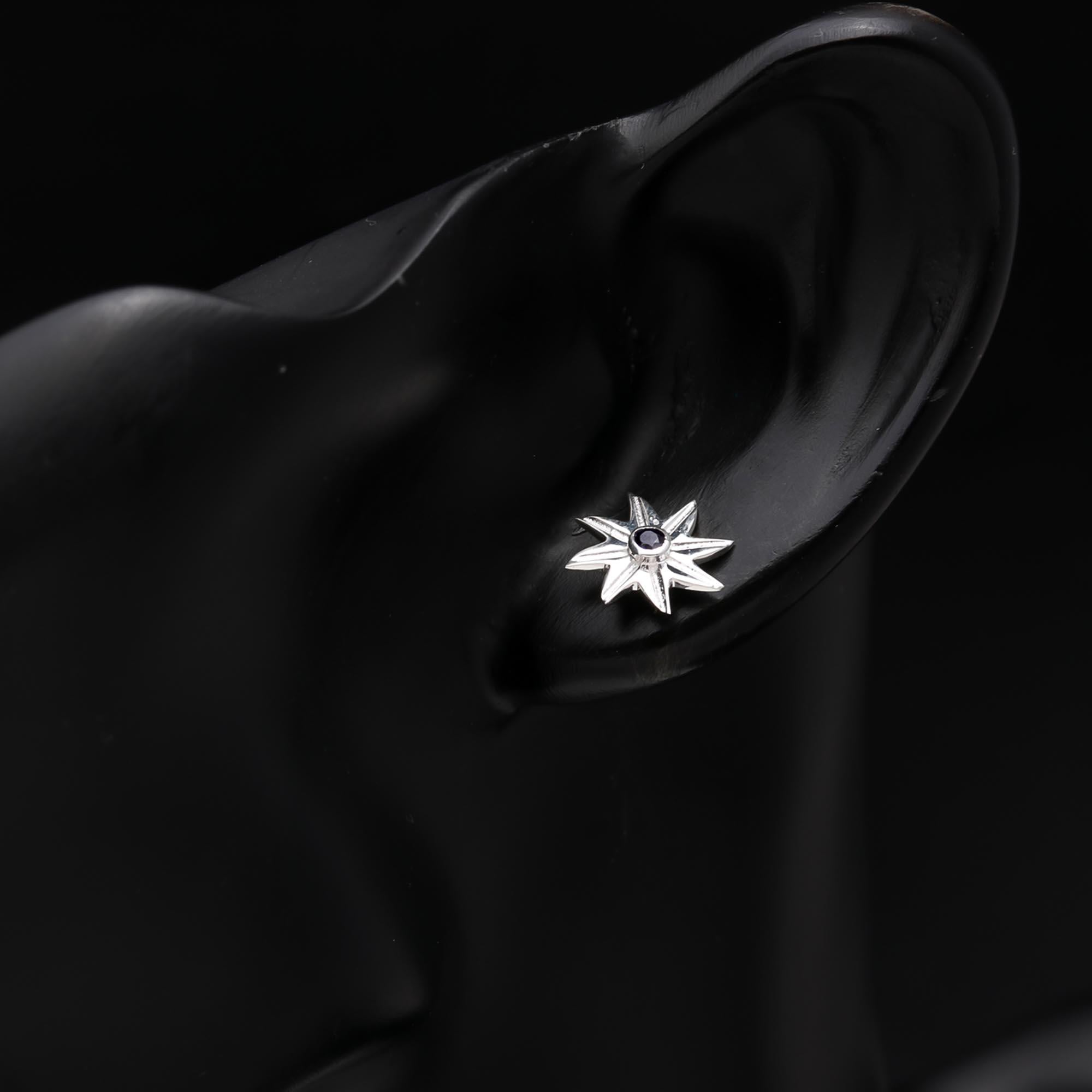 925 Sterling Silver Starburst Stud Earrings