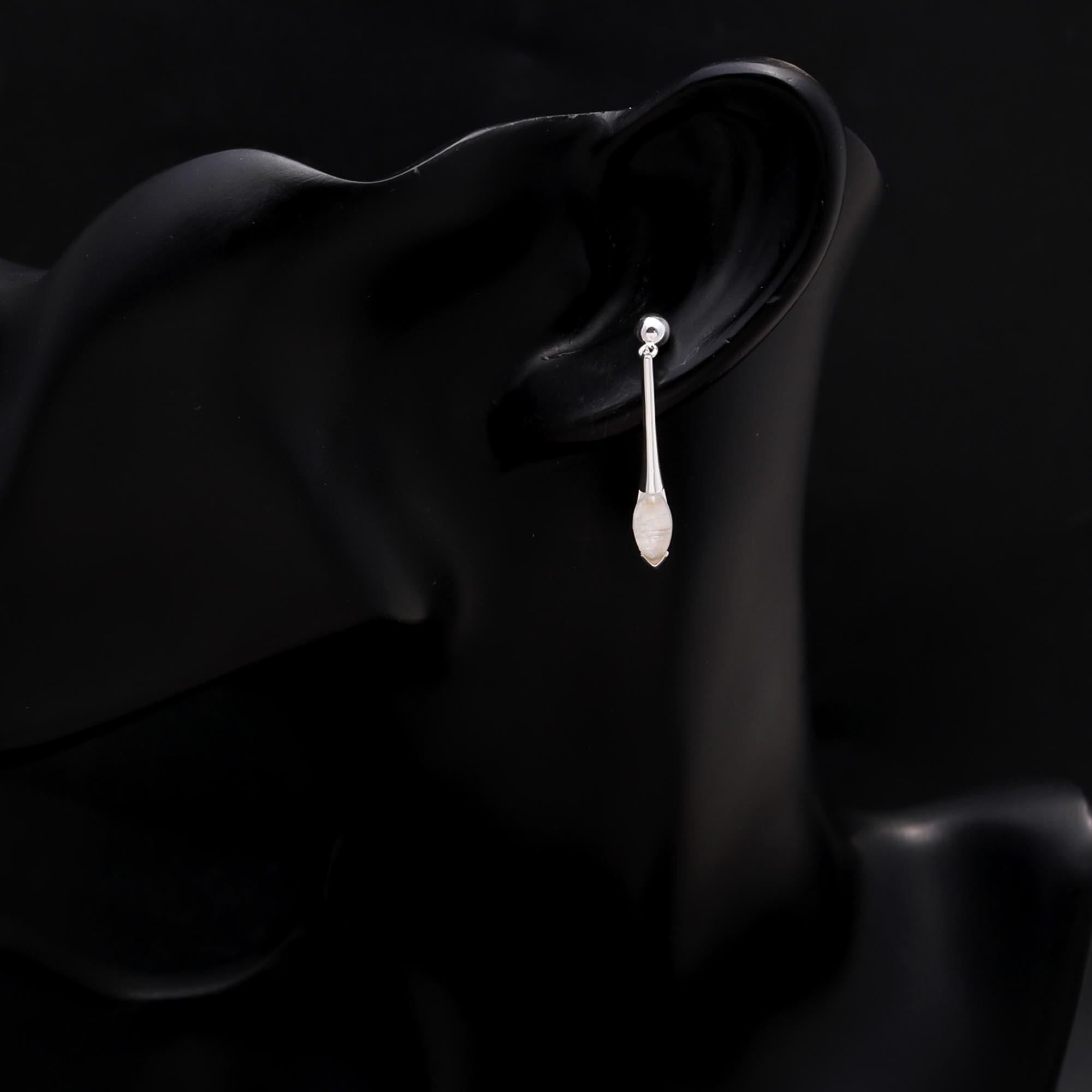 925 Sterling Silver Moonstone Drop Earrings