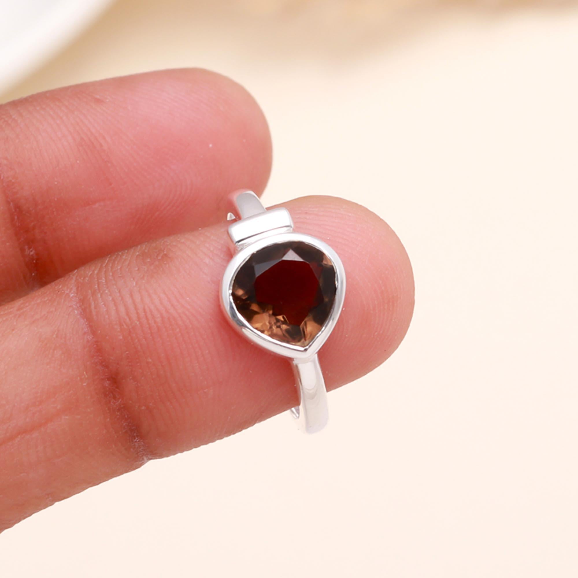 925 Sterling Silver Smoky Quartz Ring