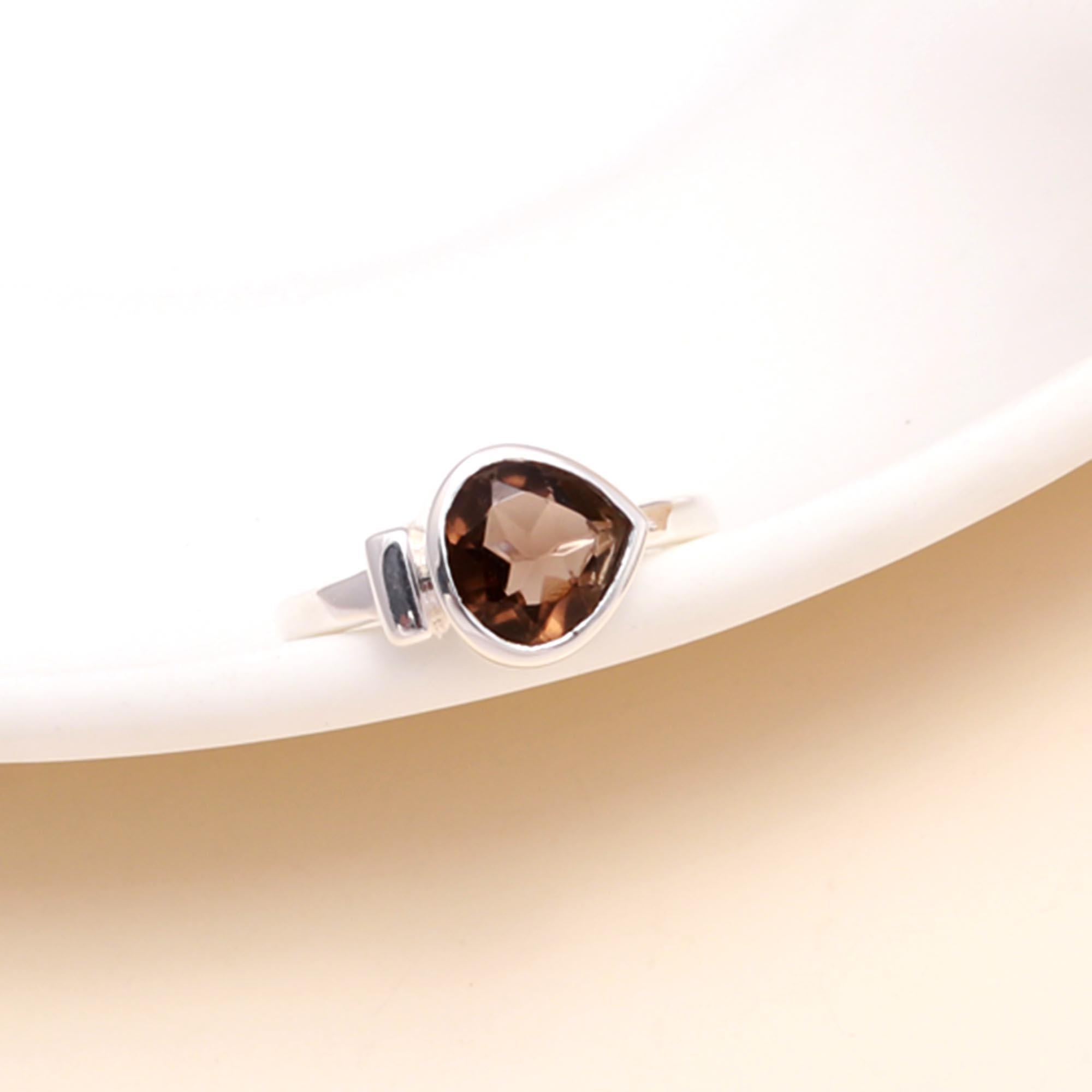 925 Sterling Silver Smoky Quartz Ring