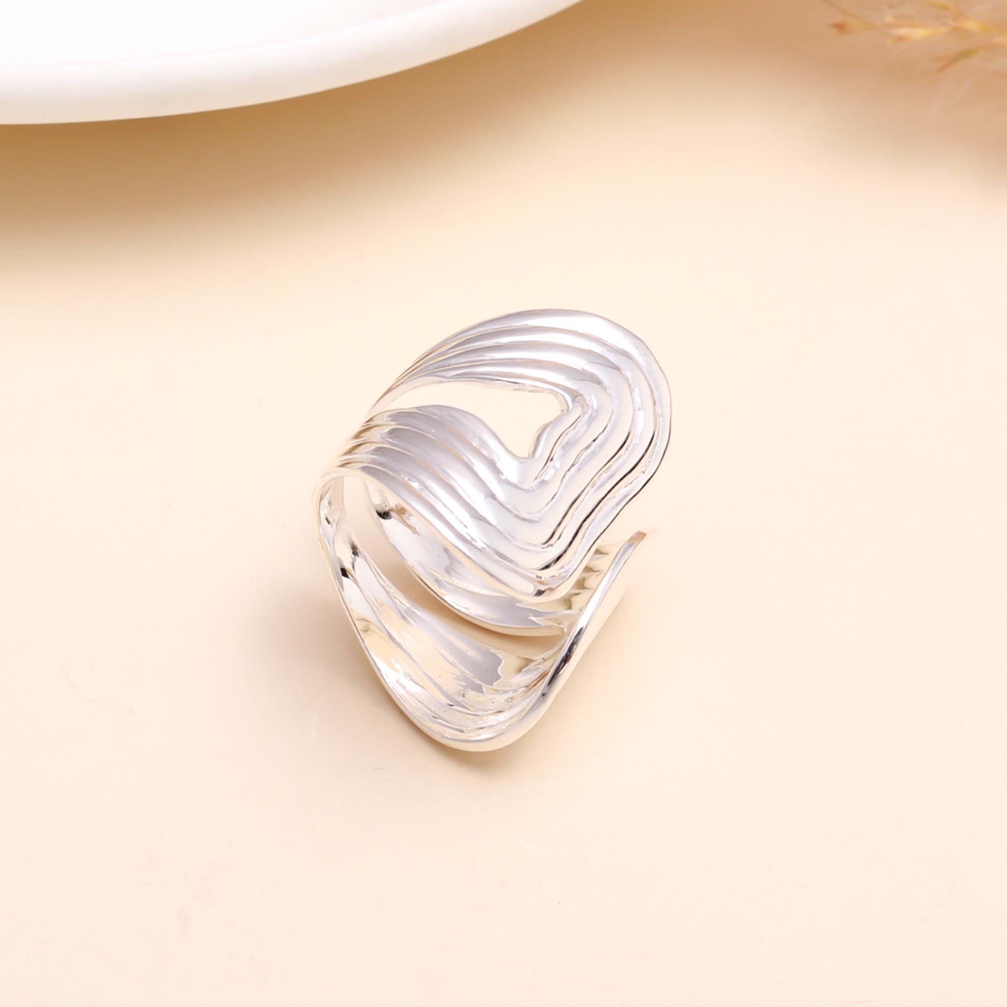 925 Sterling Silver Modern Minimalist Statement Ring