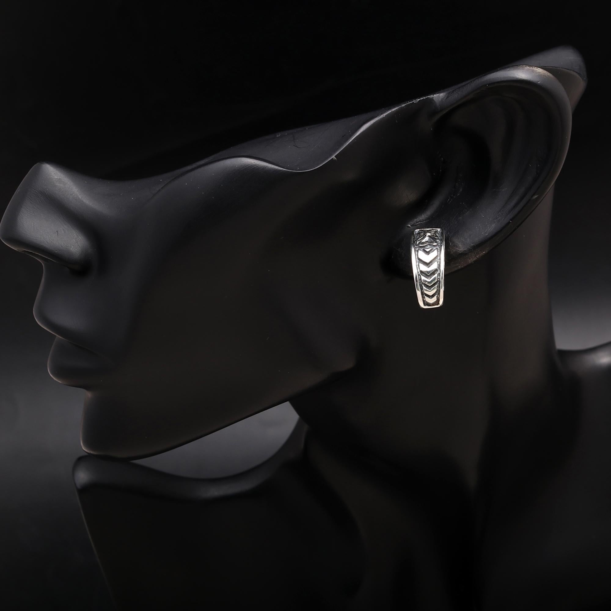 925 Silver Oxidized Patterned Stud Earrings