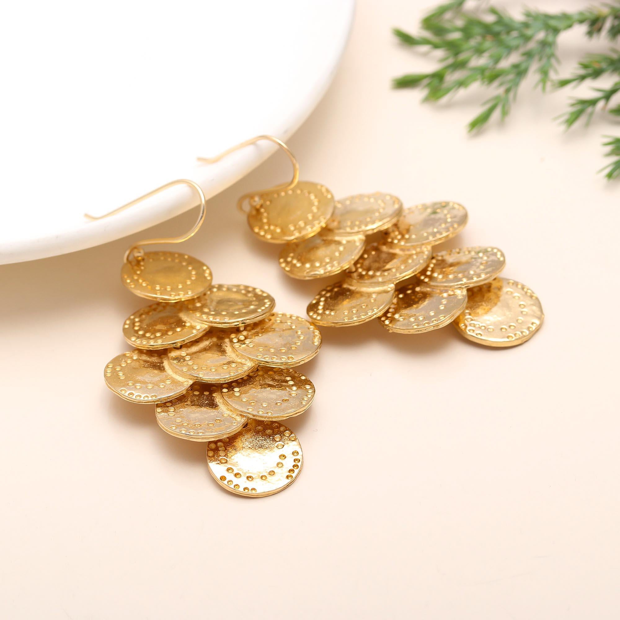 925 Silver Coin Dangle Earrings