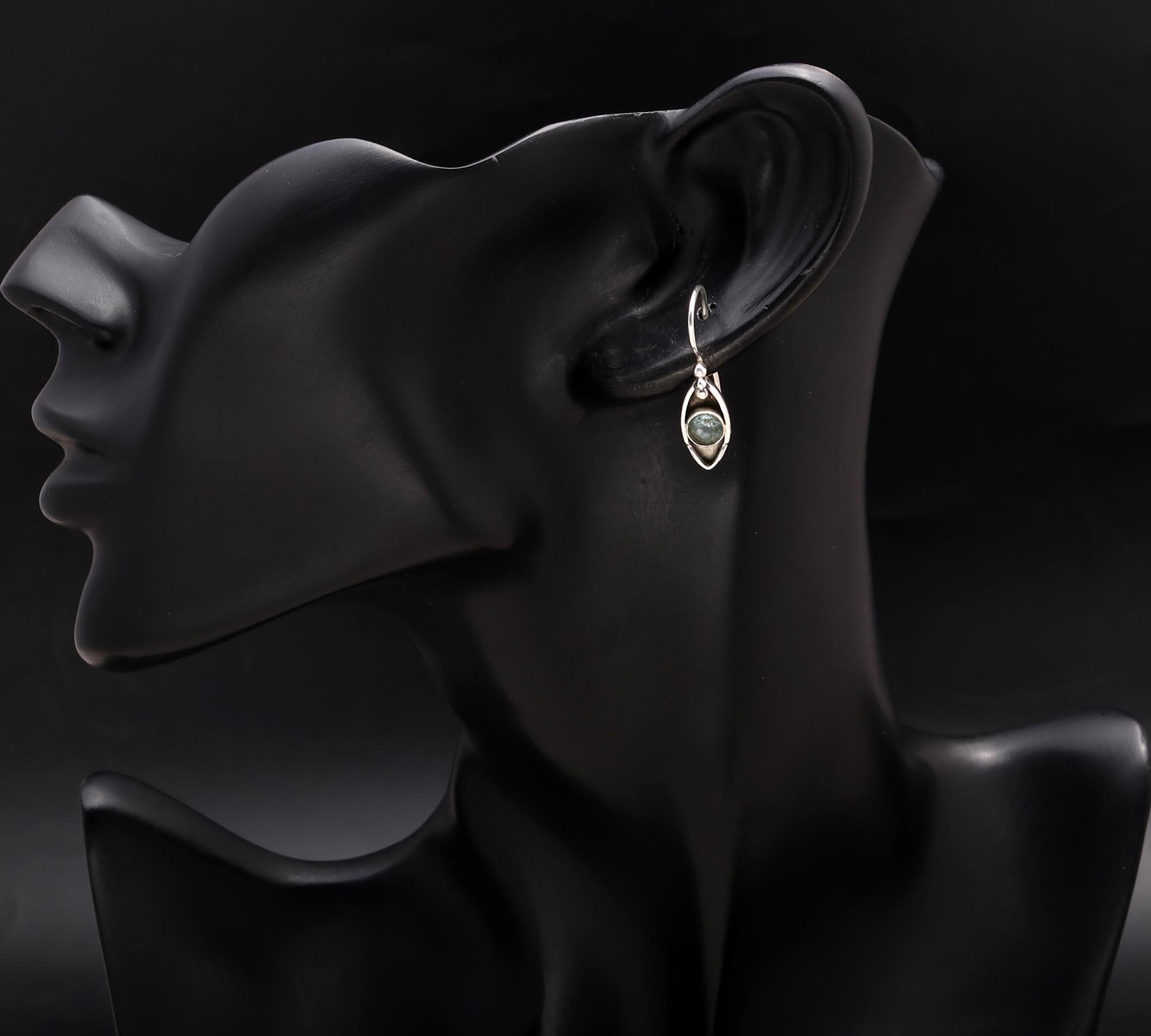 925 Silver Aquamarine Dangle Earrings