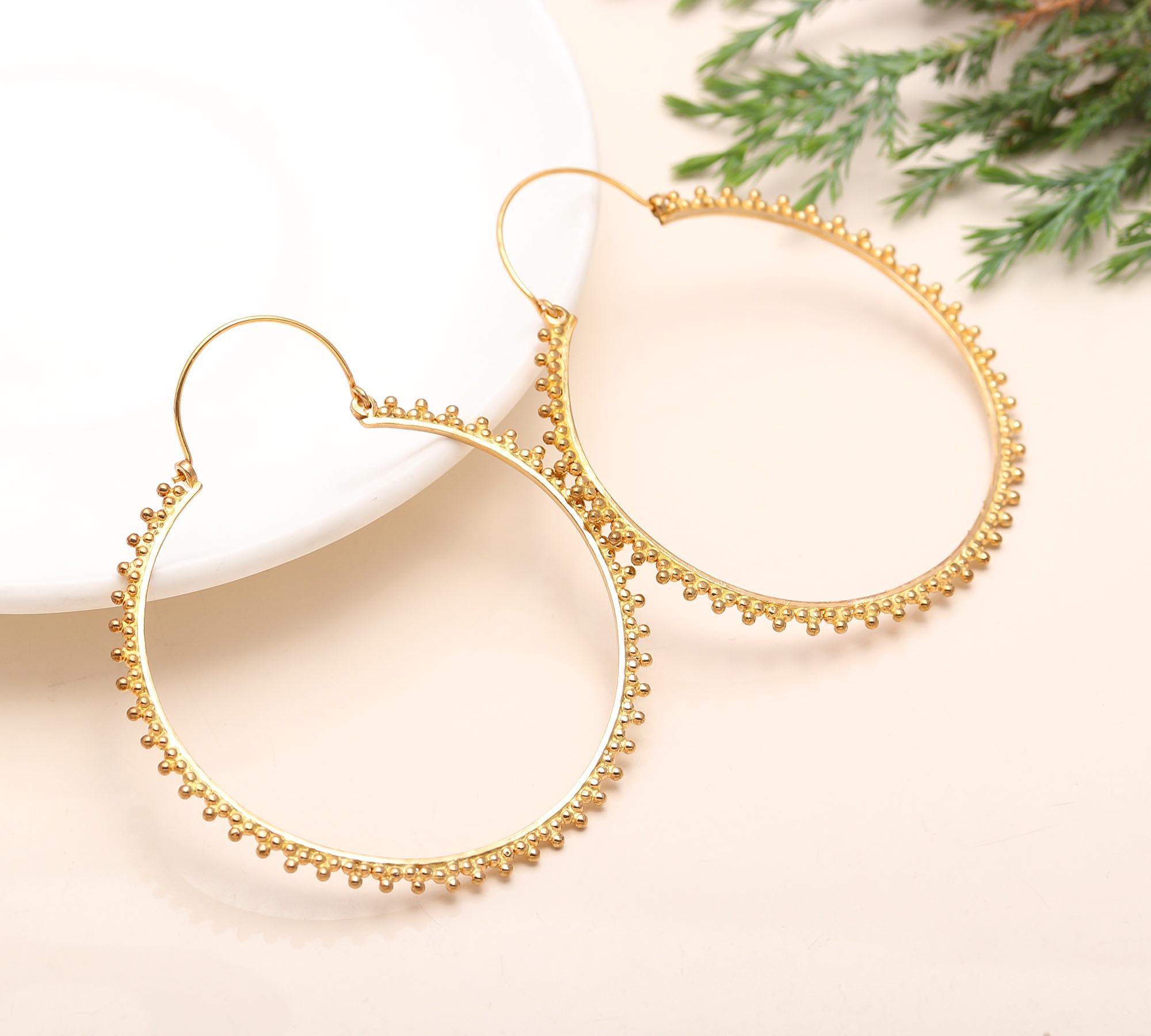 The Gilded Bead: Gold Granulated Hoop Earrings