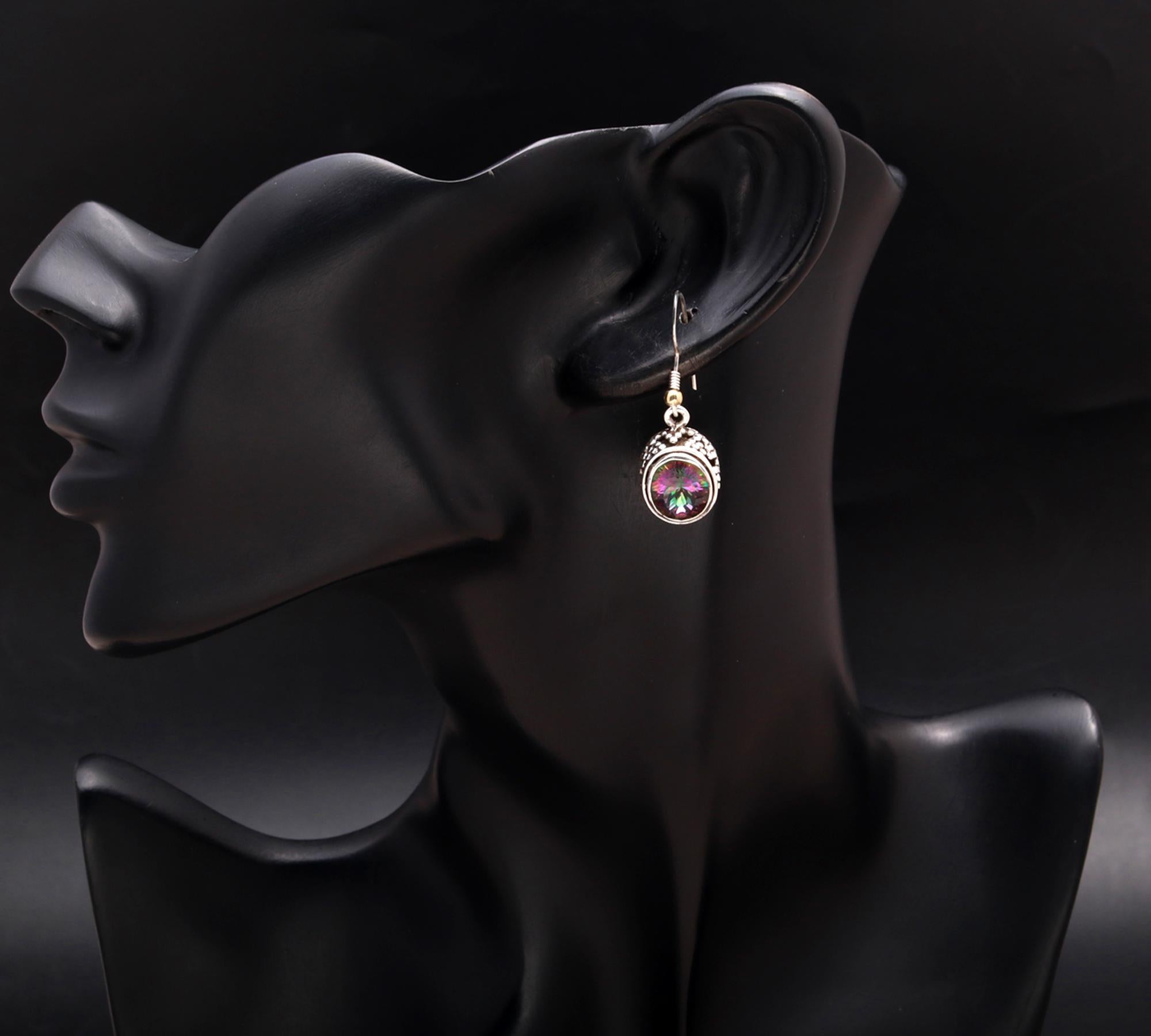 925 Silver Mystic Topaz Dangle Earrings