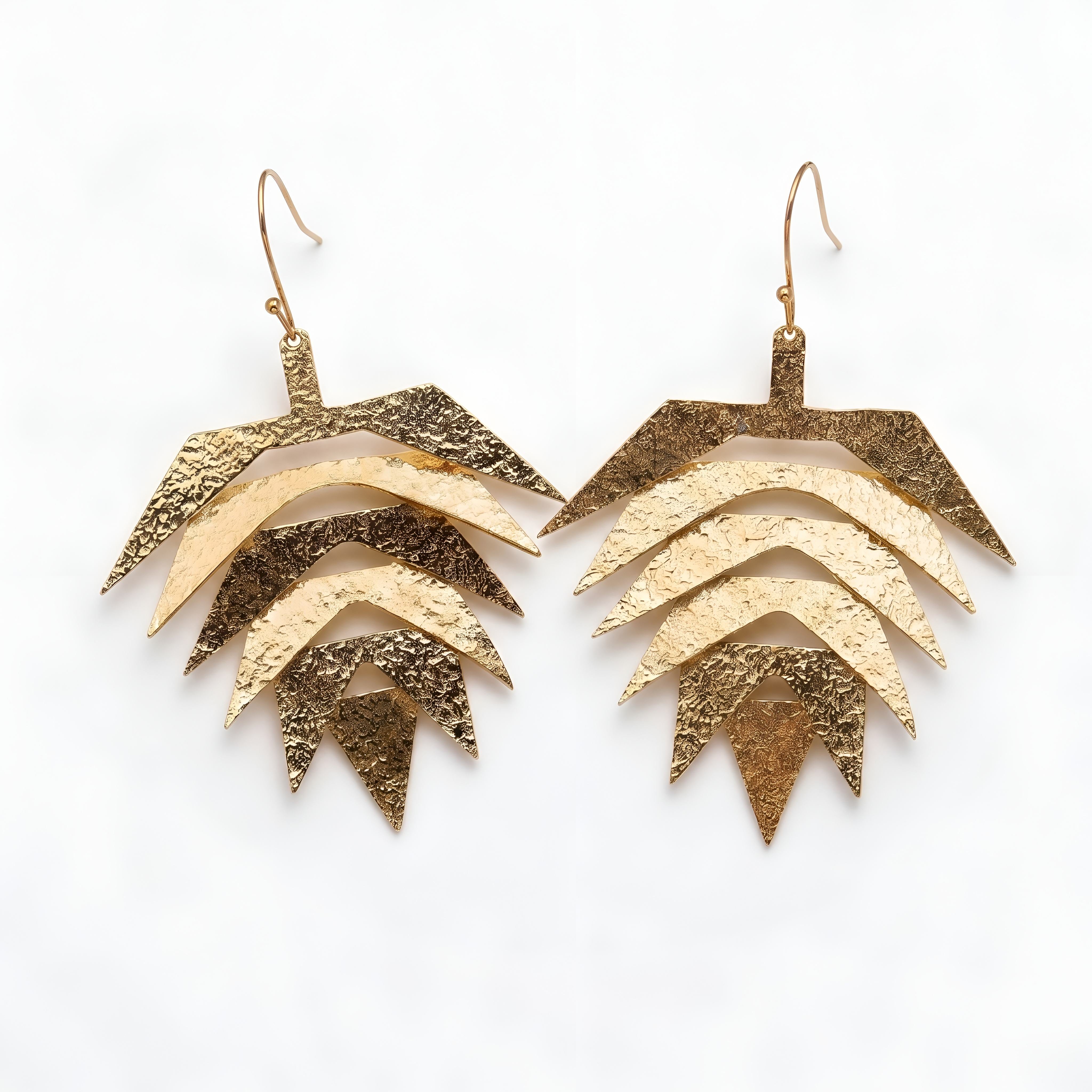 The Gilded Fern: Gold Aloha Leaf Earrings