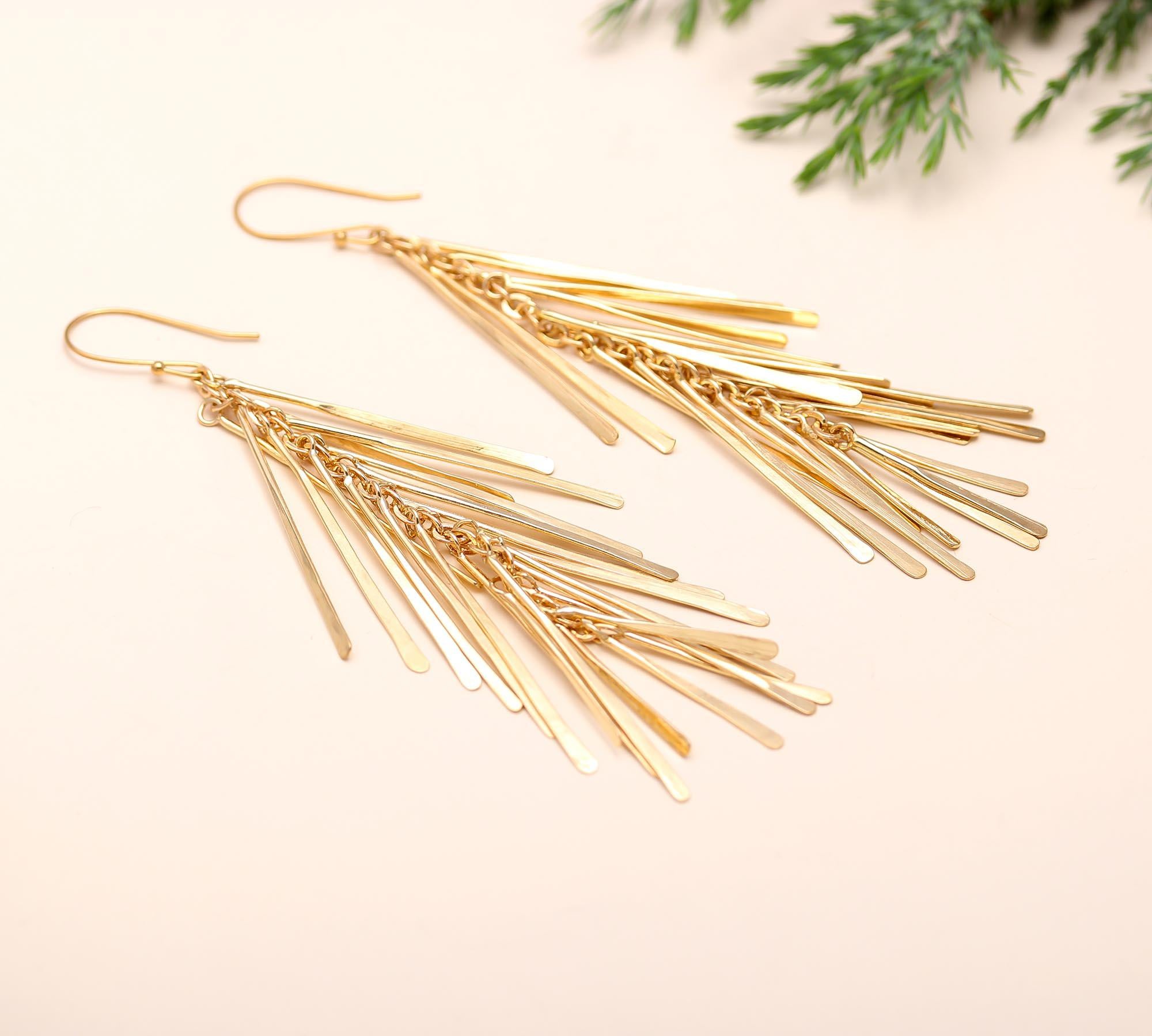 925 Silver Fringe Tassel Dangle Earrings