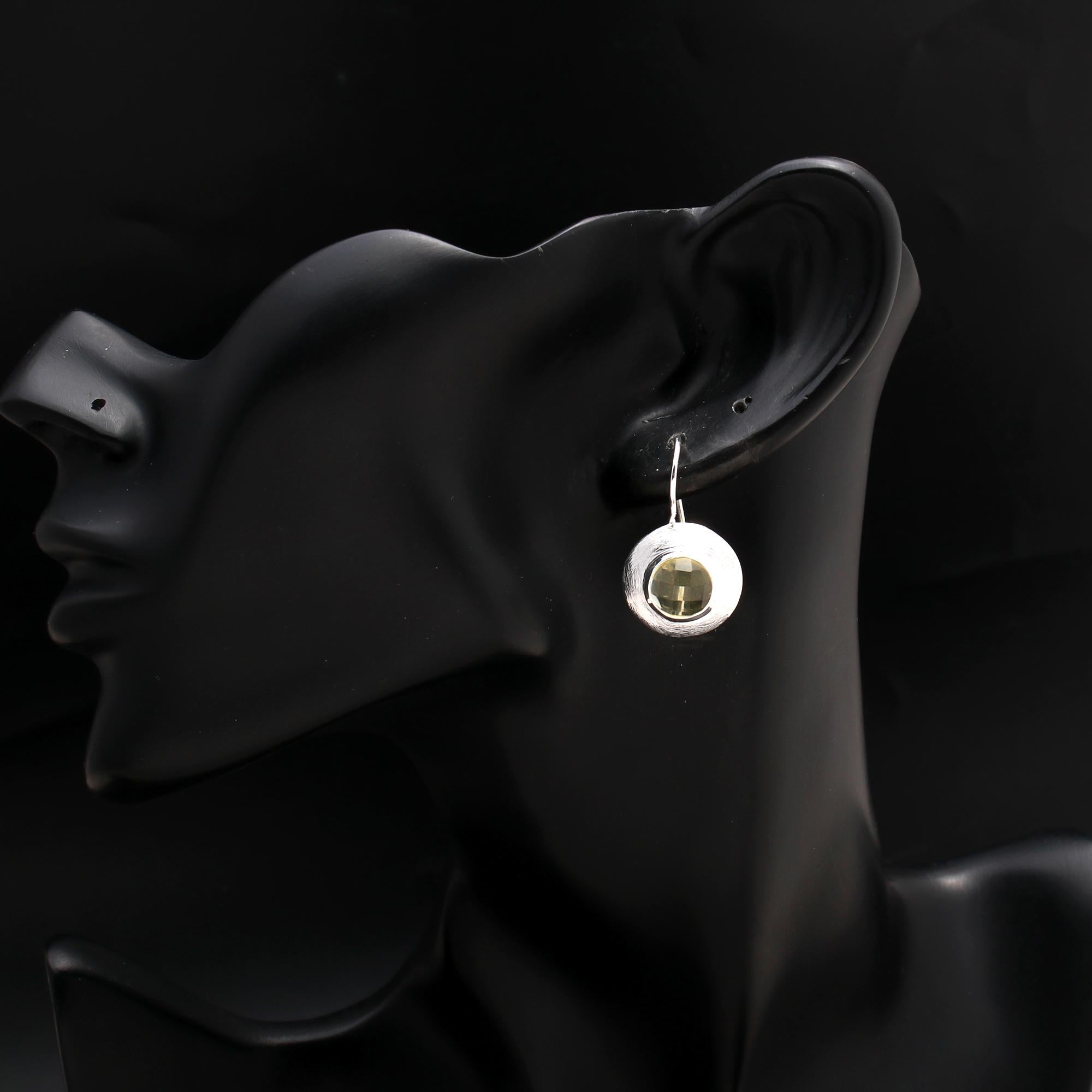 925 Silver Faceted Smoky Quartz Dangle Earrings