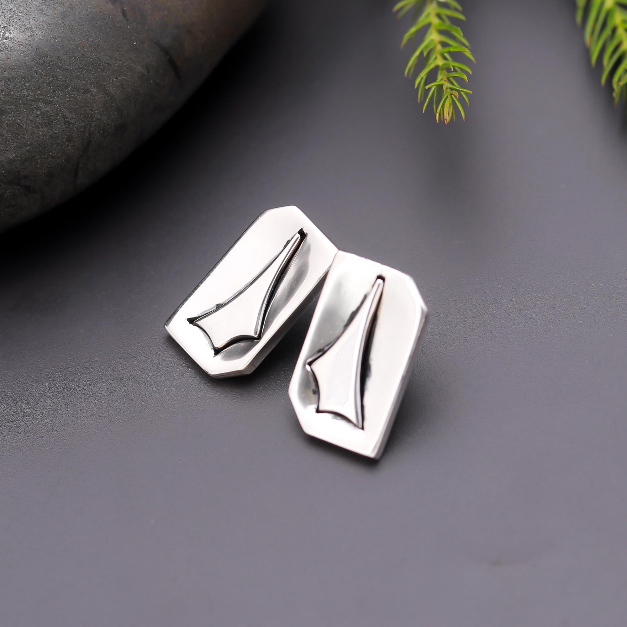 925 Silver Modern Rectangle Stud Earrings