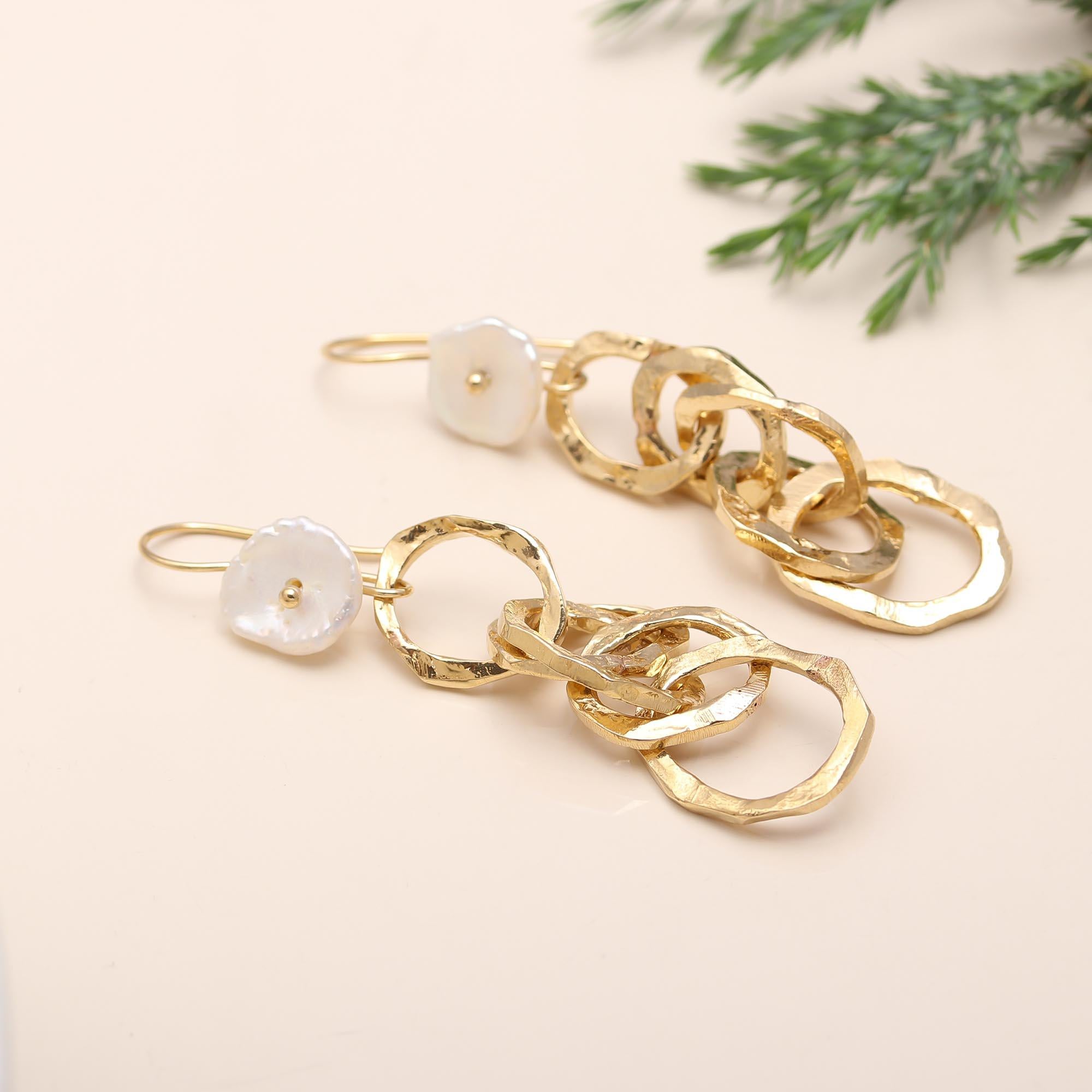 925 Silver Baroque Pearl Dangle Earrings