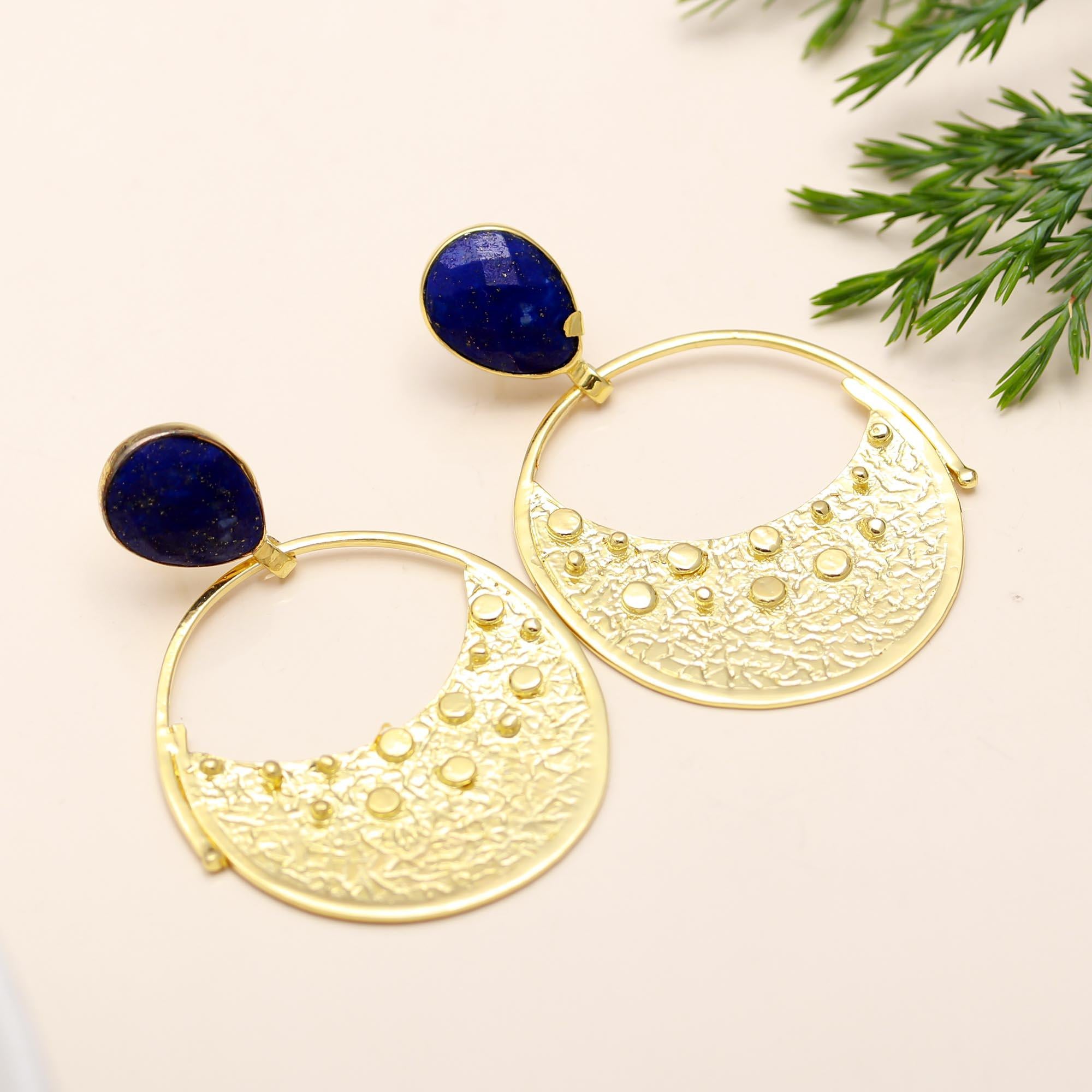 925 Silver Lapis Lazuli Drop Earrings