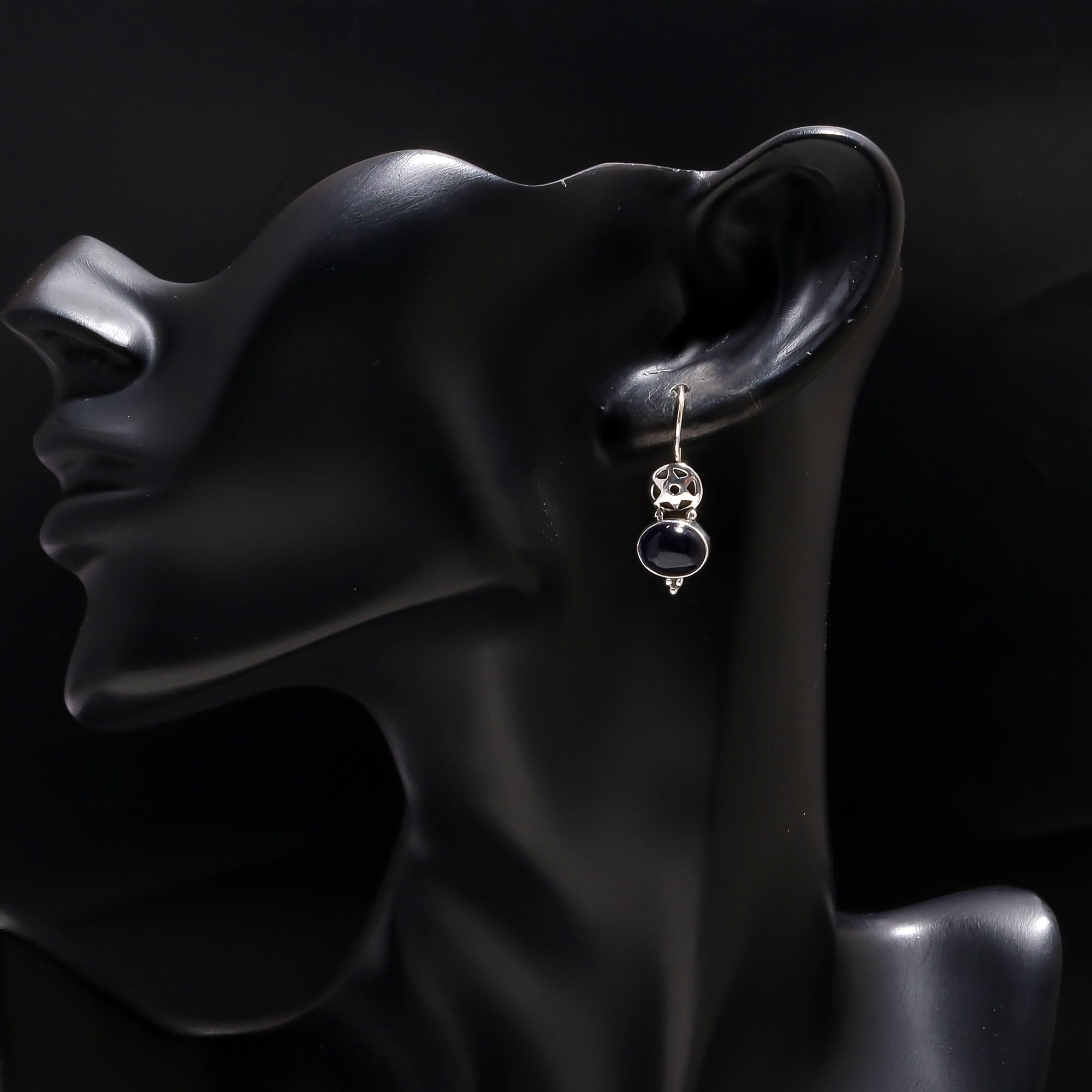 925 Silver Amethyst Filigree Dangle Earrings