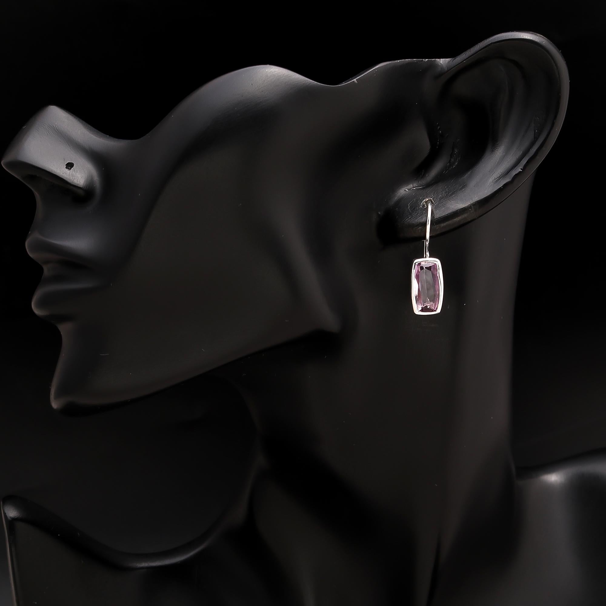 925 Silver Amethyst Dangle Earrings