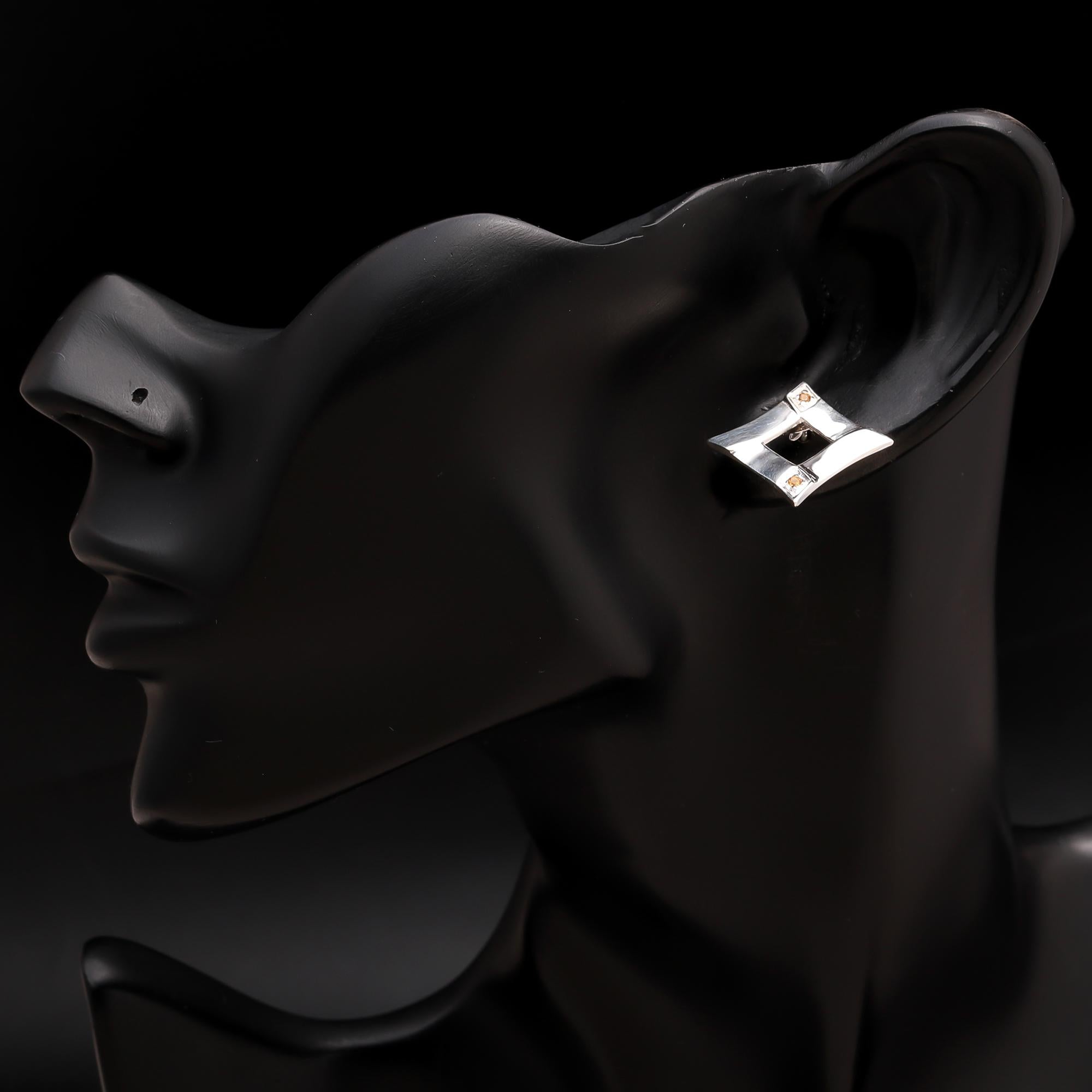 925 Silver Square Open Stud Earrings