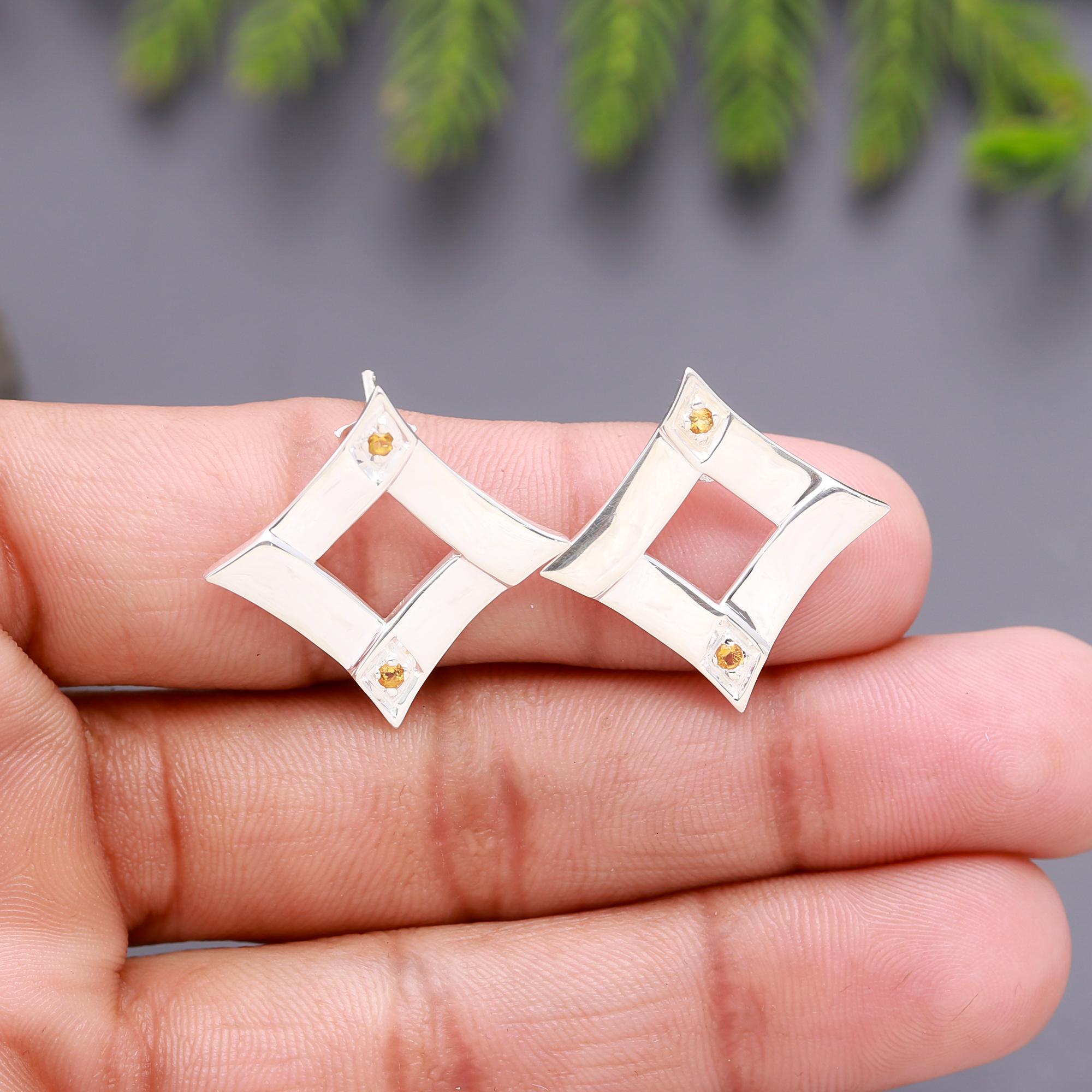 925 Silver Square Open Stud Earrings