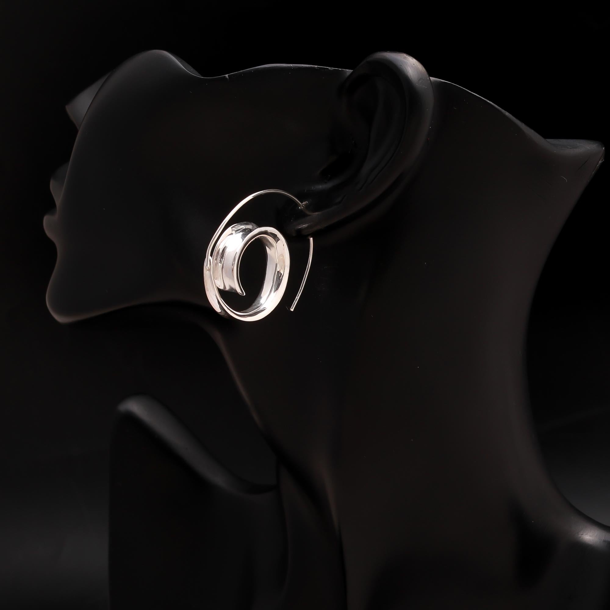 925 Silver Spiral Hoop Earrings