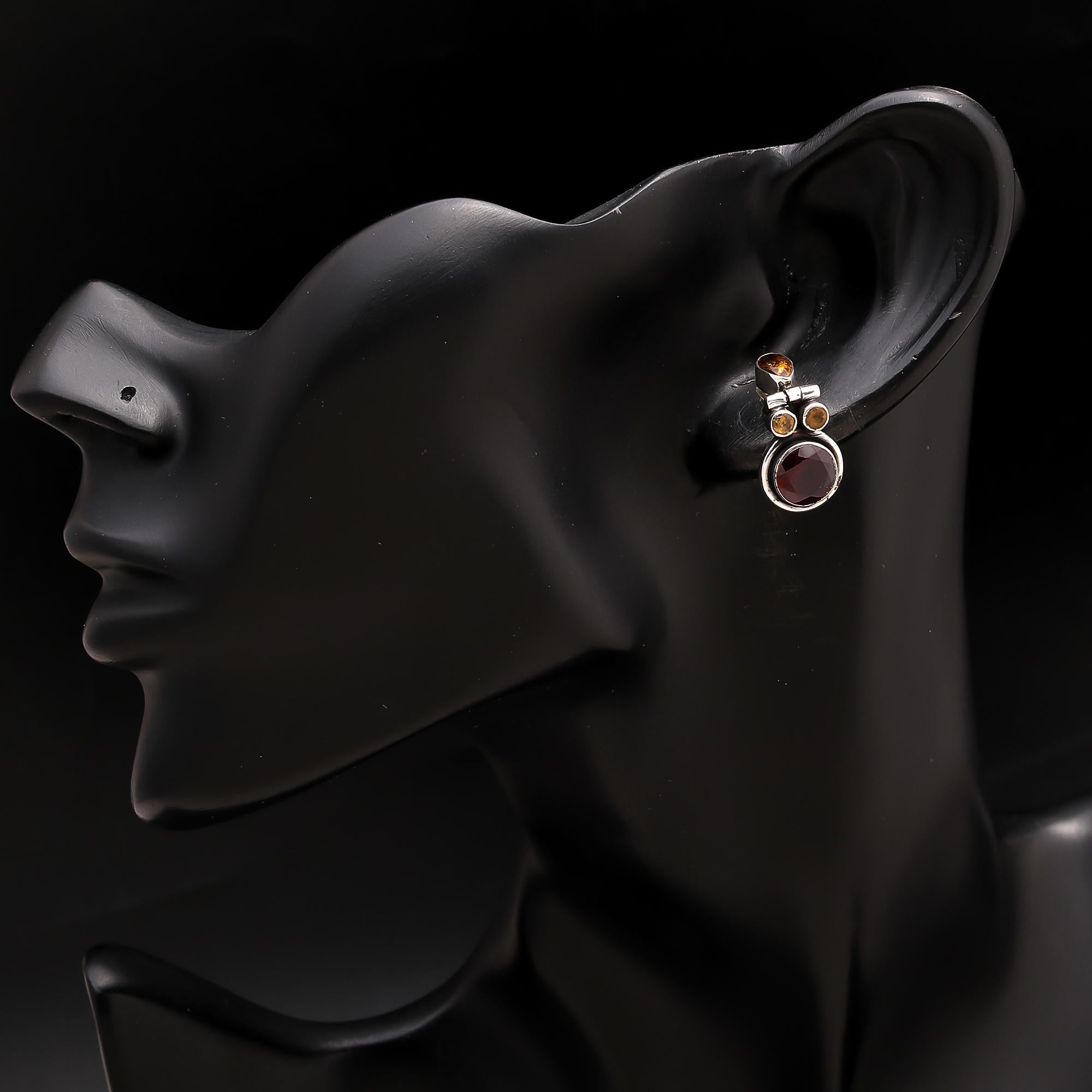 925 Silver Multi-Stone Drop Earrings