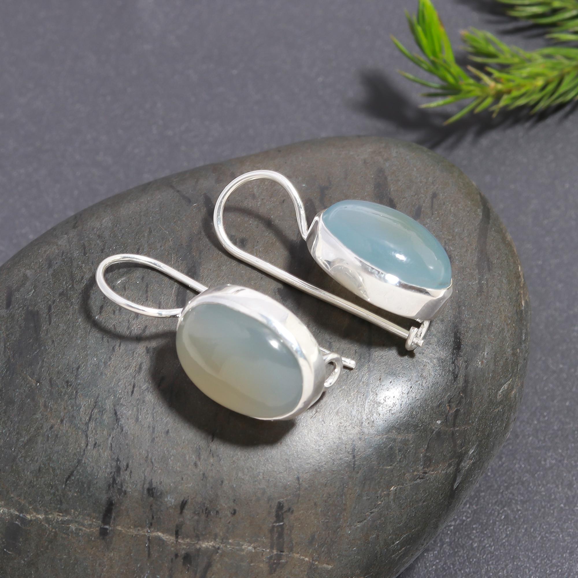 925 Silver Moonstone Dangle Earrings