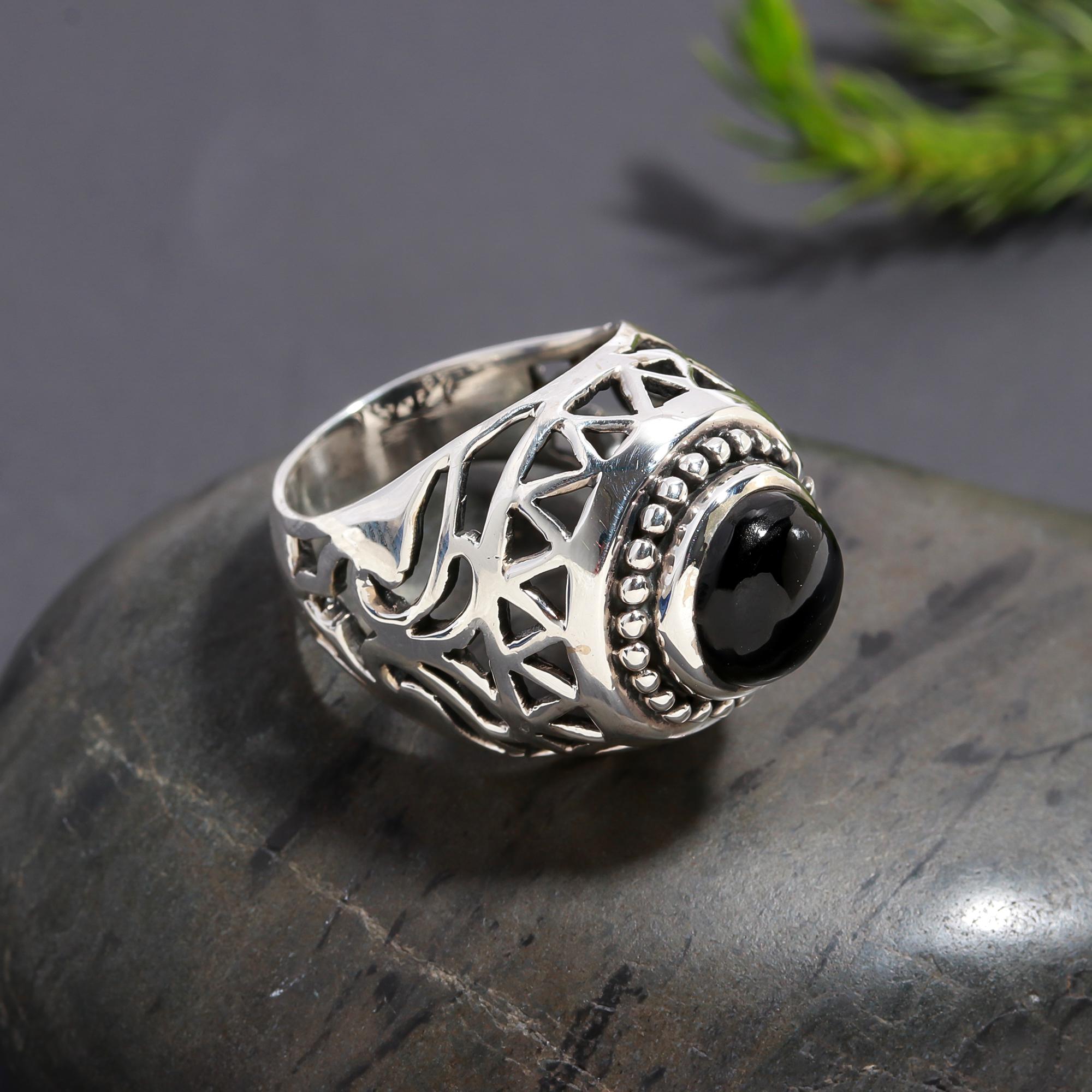 925 Silver Black Onyx Ring