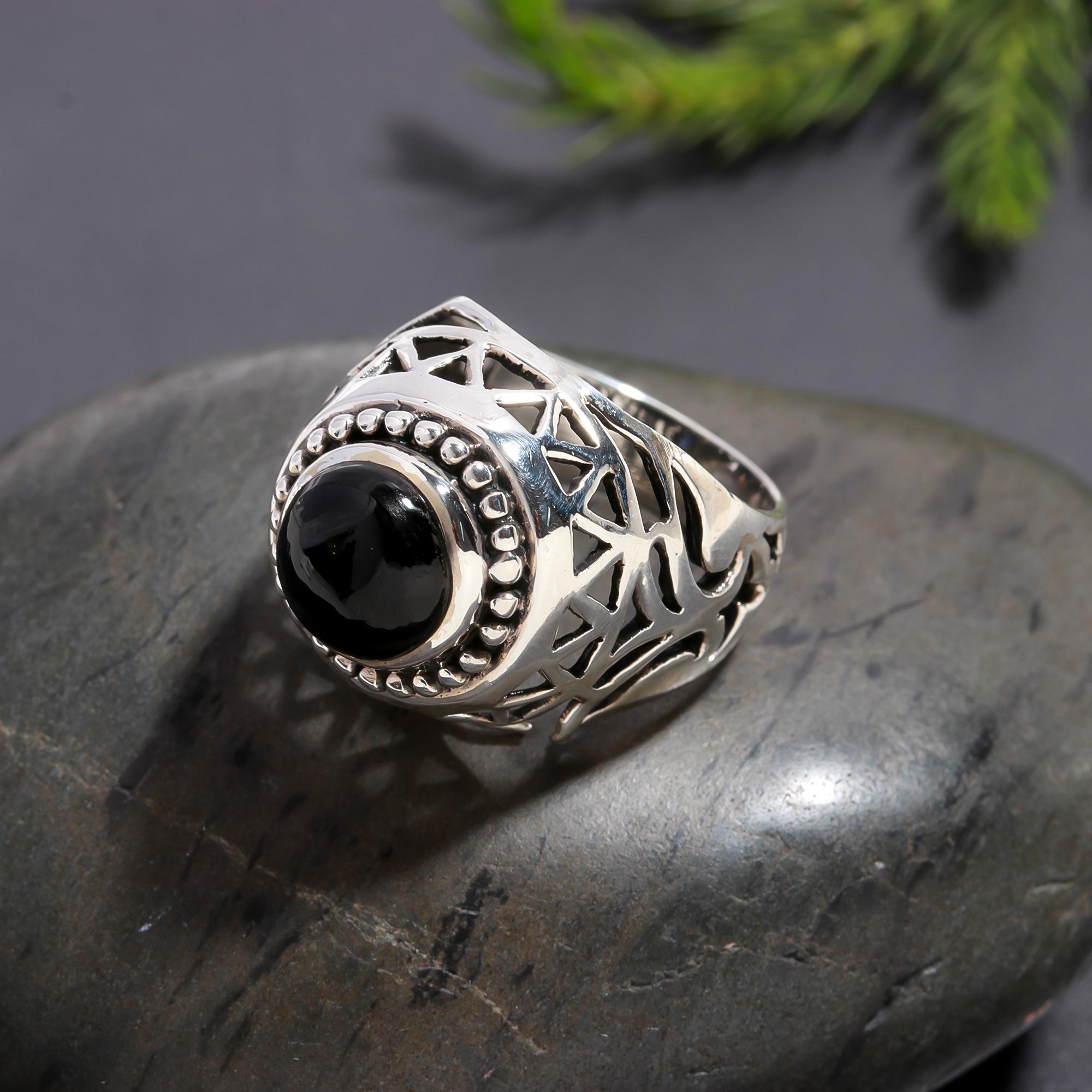 925 Silver Black Onyx Ring