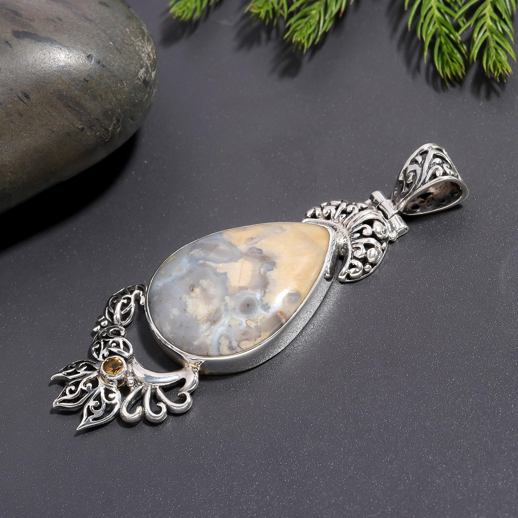 925 Silver Dendritic Agate Pendant