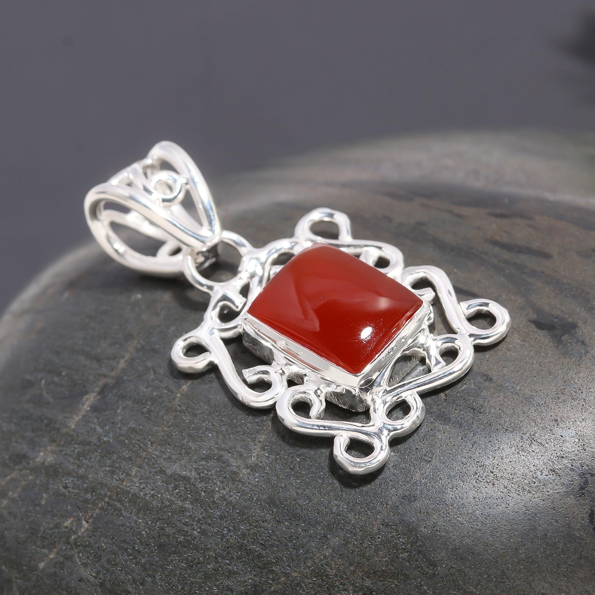 925 Silver Carnelian Pendant