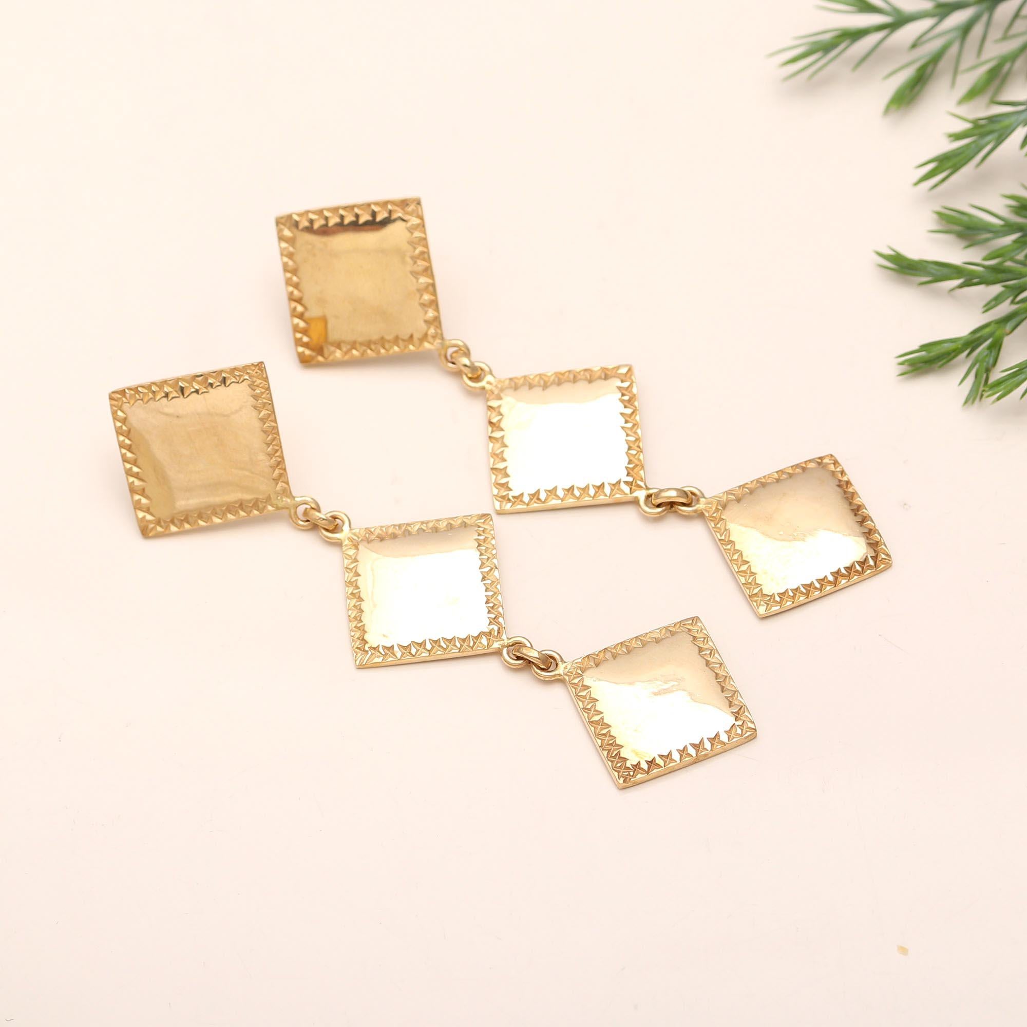 Geometric Square Stud Earrings