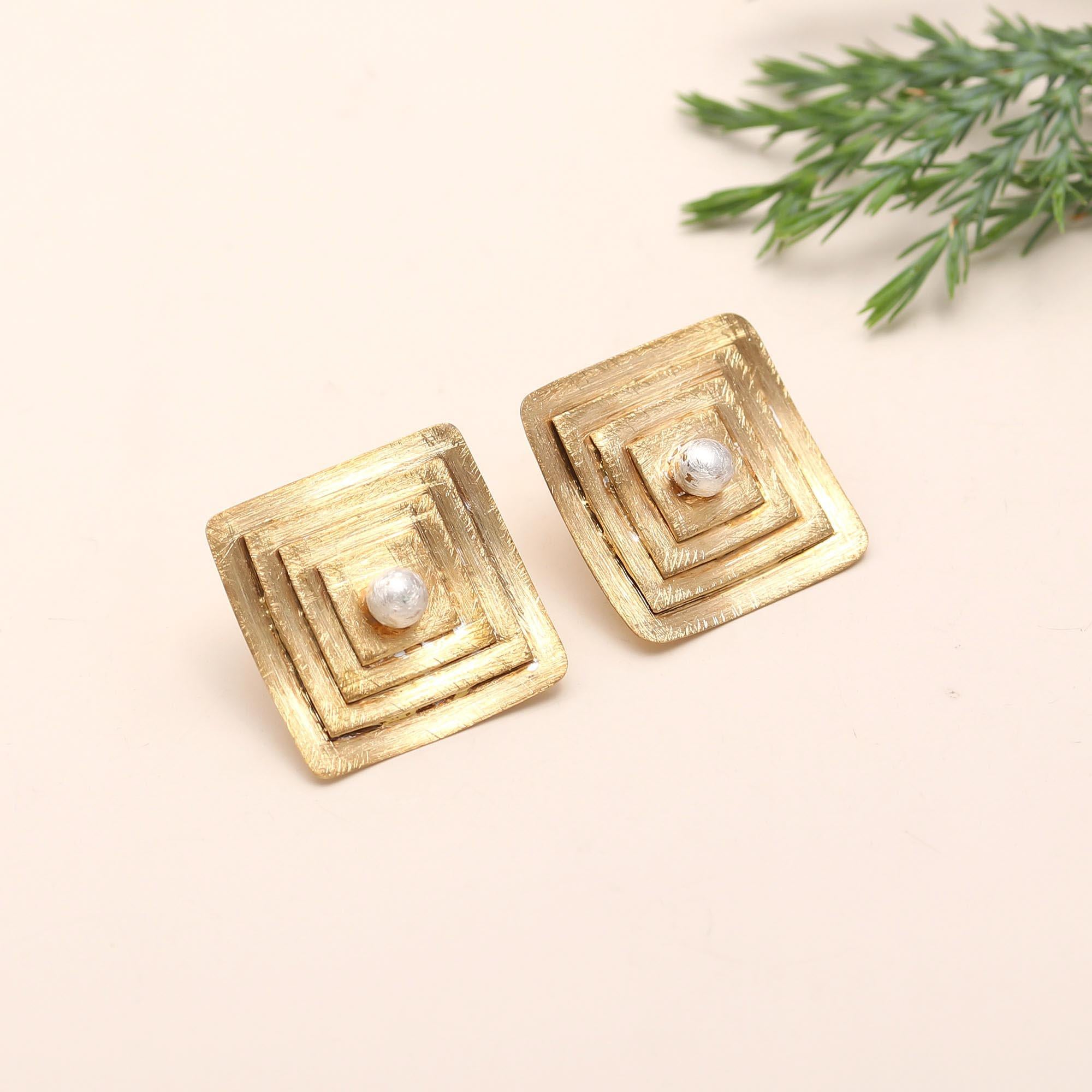 925 Silver Square Stud Earrings