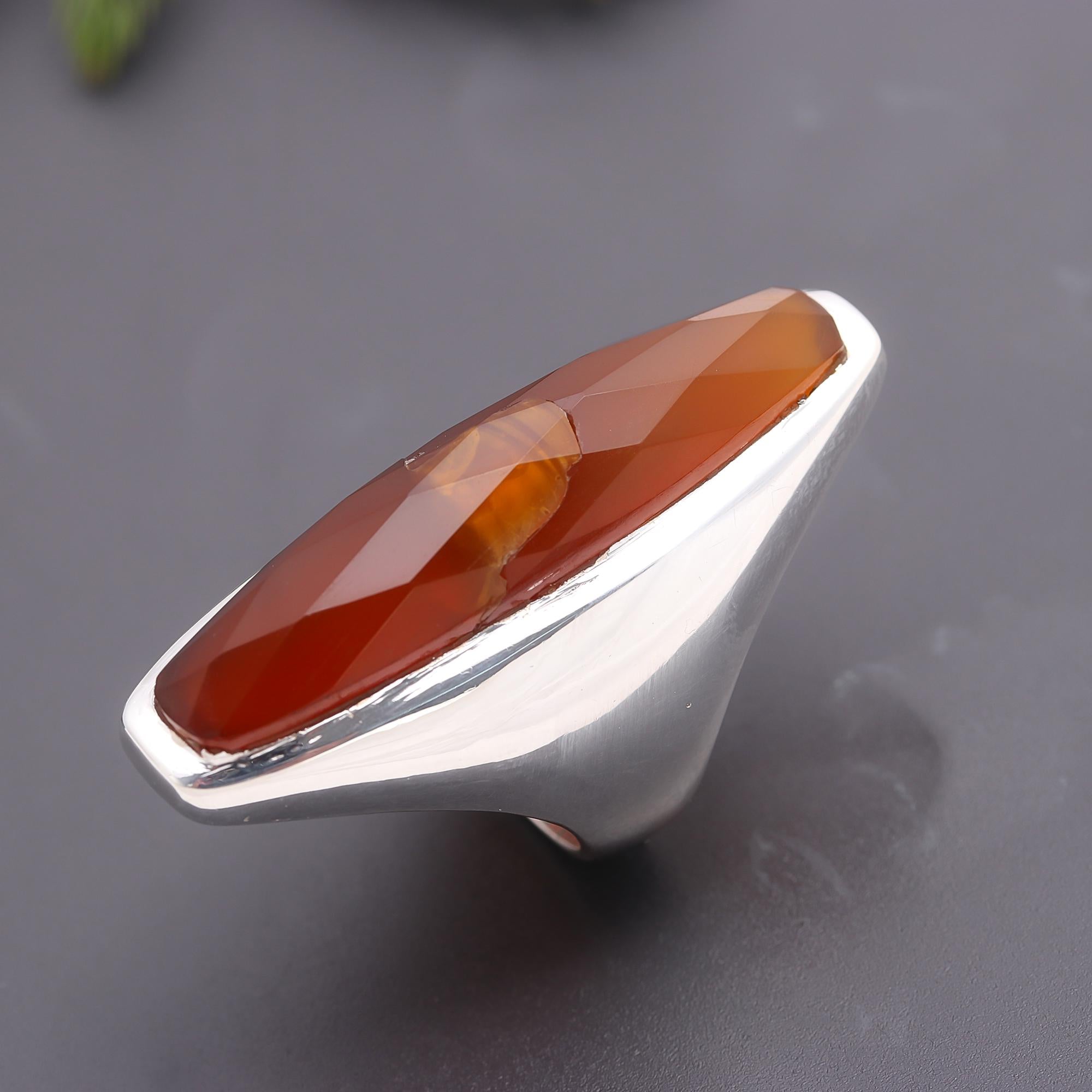 925 Silver Carnelian Ring