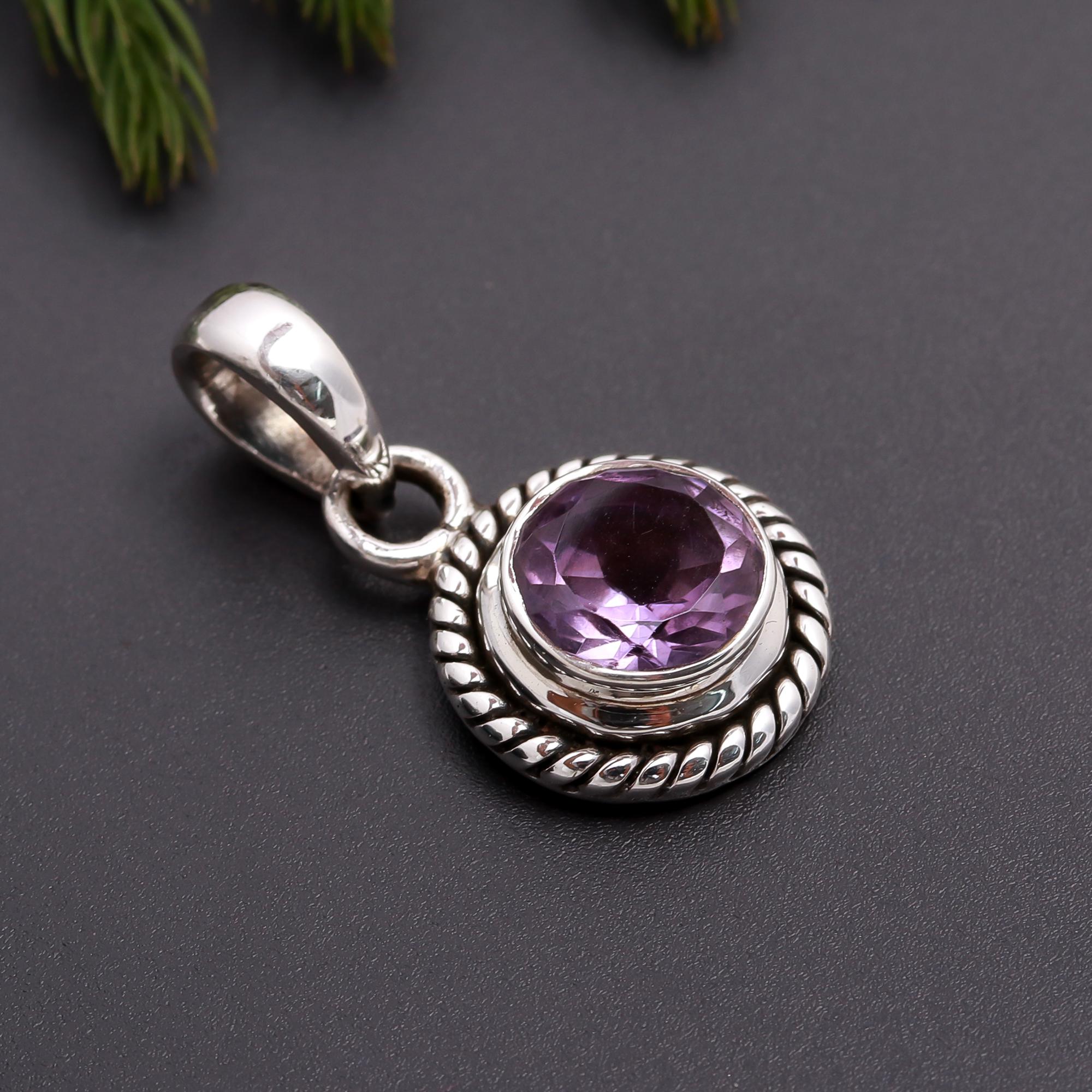925 Silver Amethyst Pendant