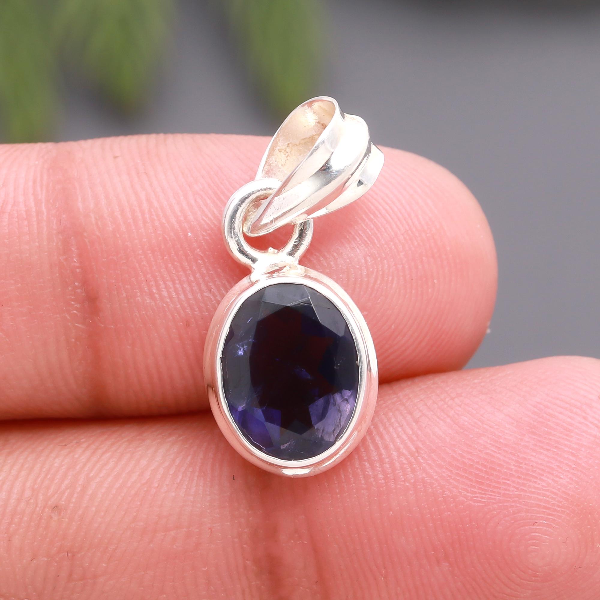 925 Silver Iolite Pendant
