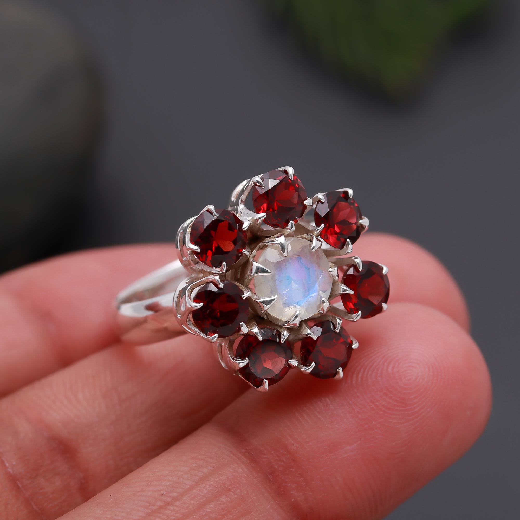 925 Silver Floral Cluster Ring