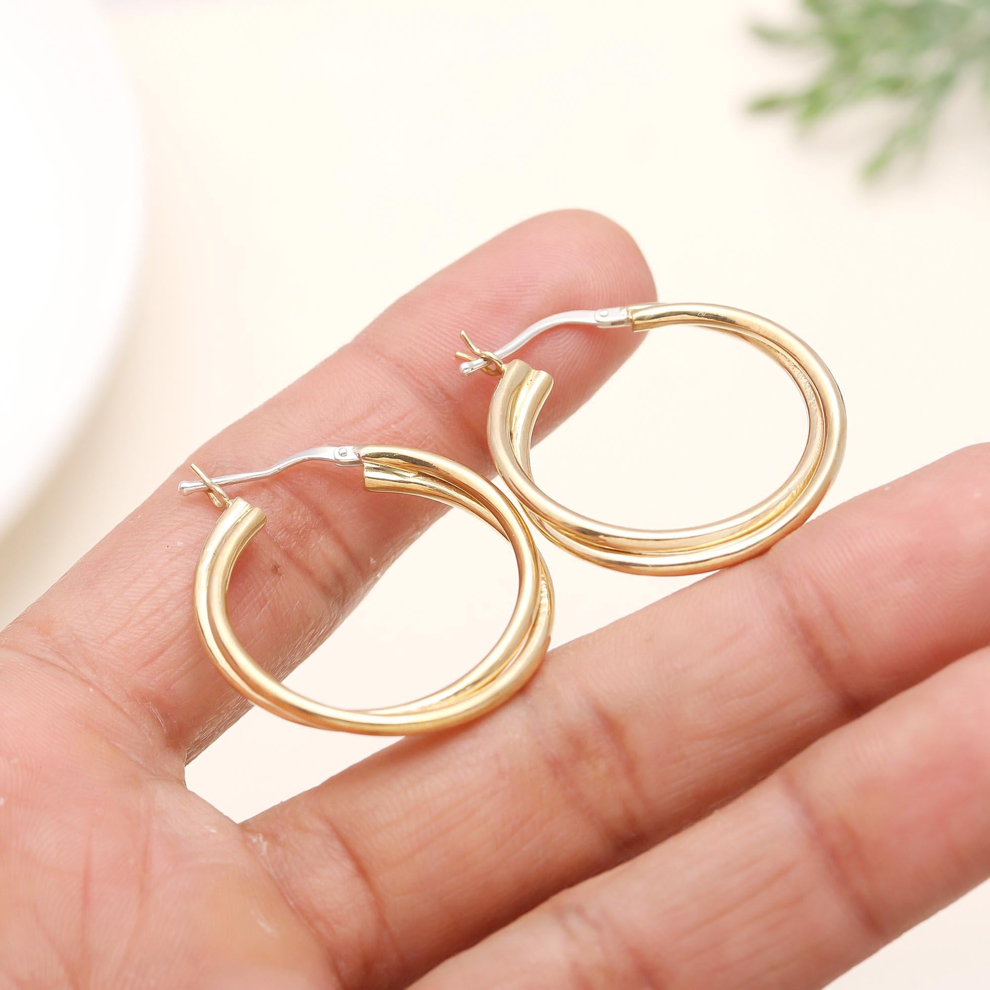 925 Silver Twisted Hoop Earrings