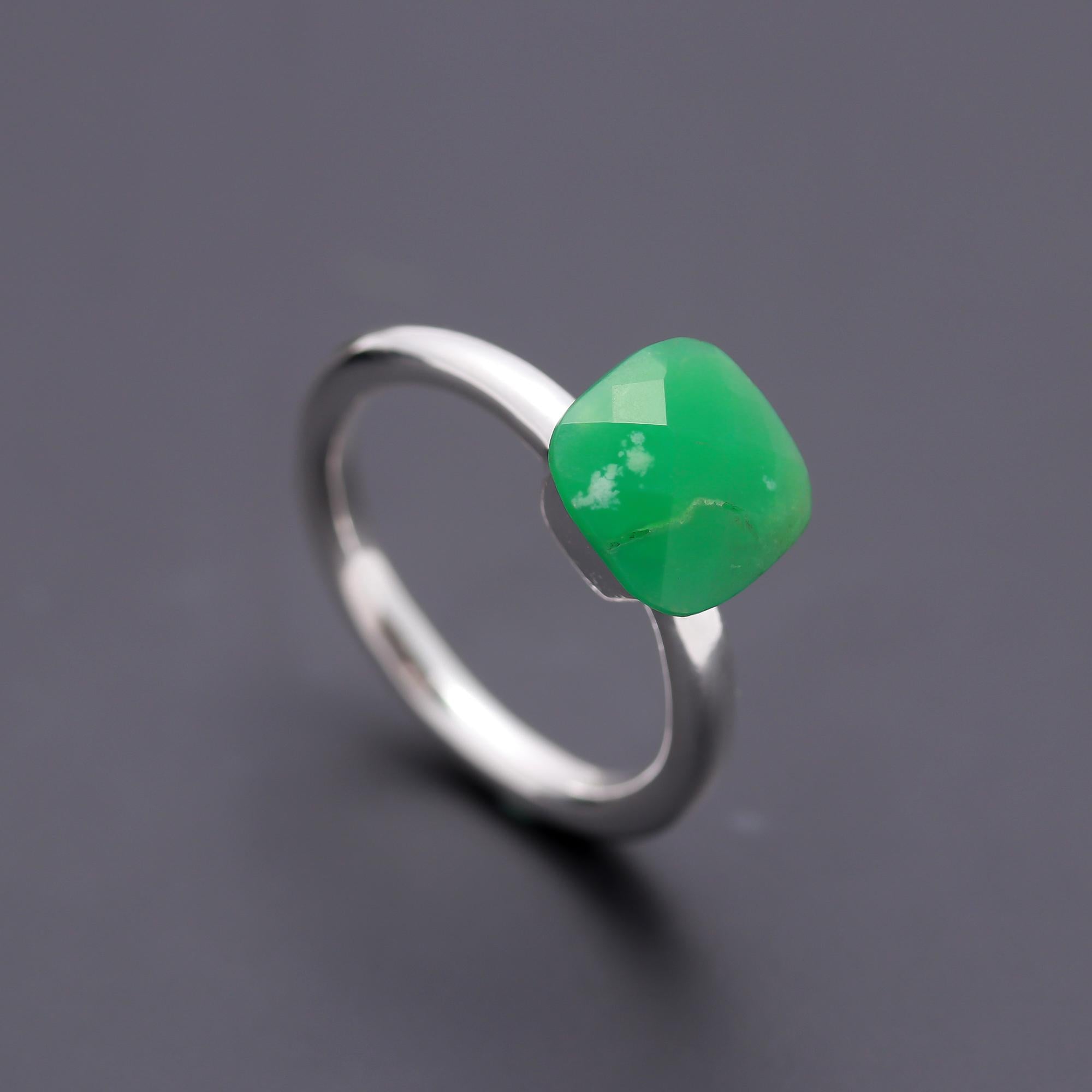 925 Silver Green Onyx Ring