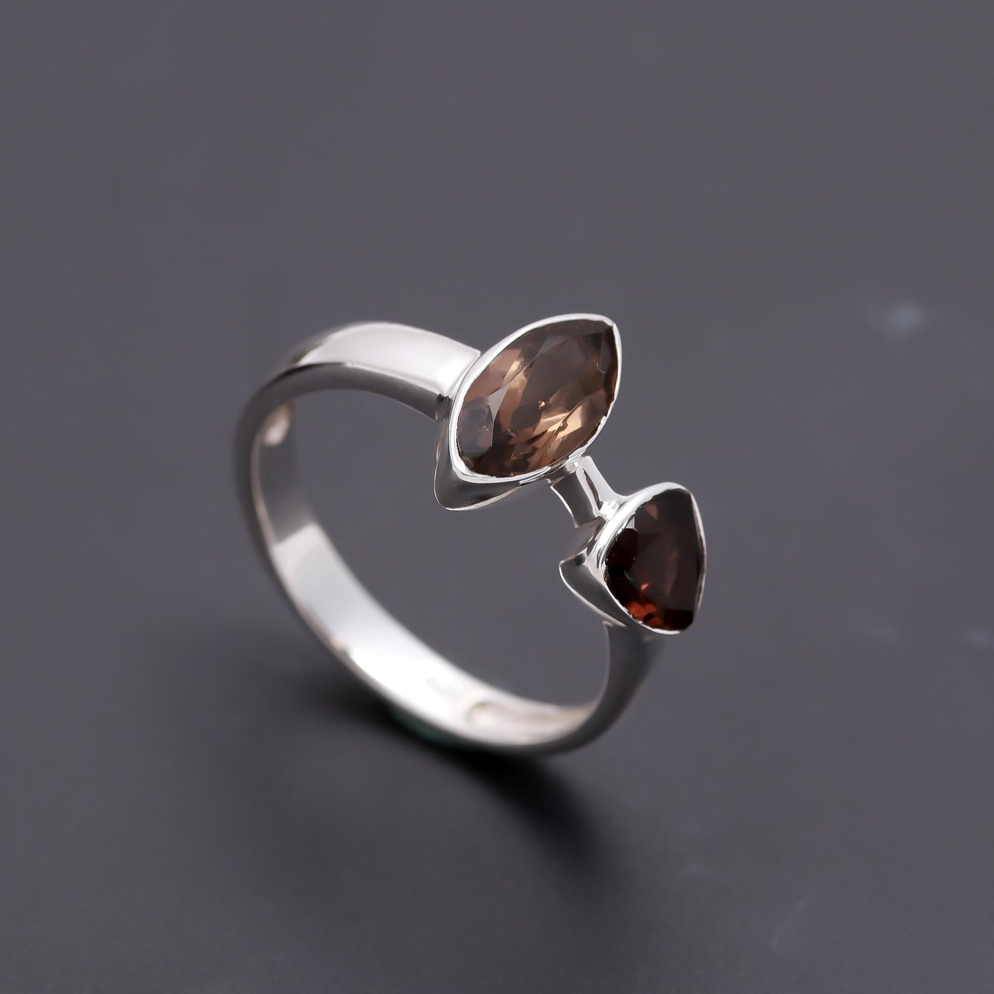 925 Silver Garnet Ring