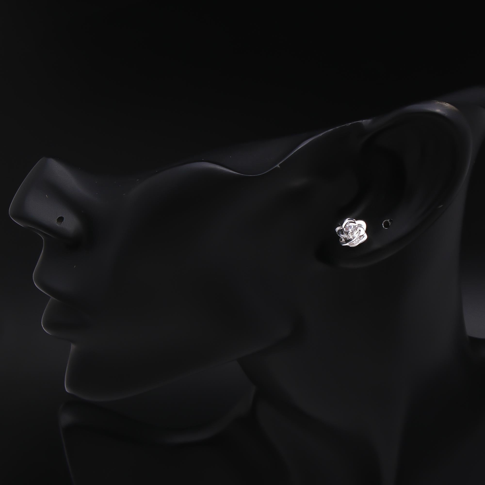 925 Silver Blooming Rose Stud Earrings