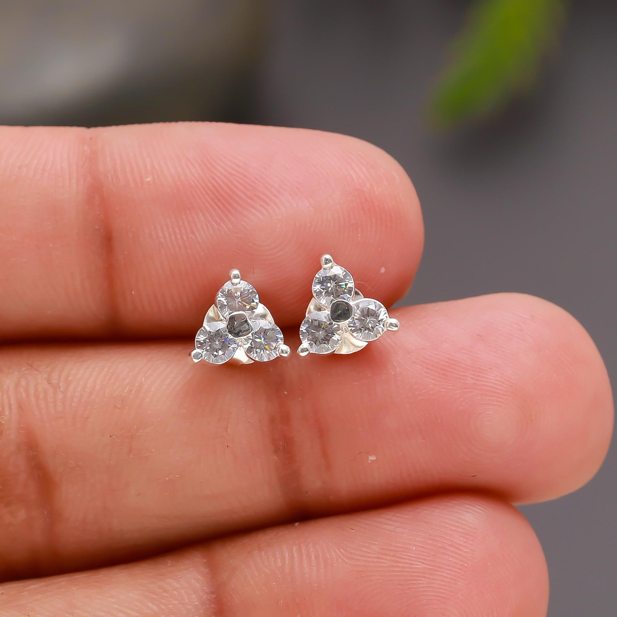 925 Silver Trio Spark Stud Earrings