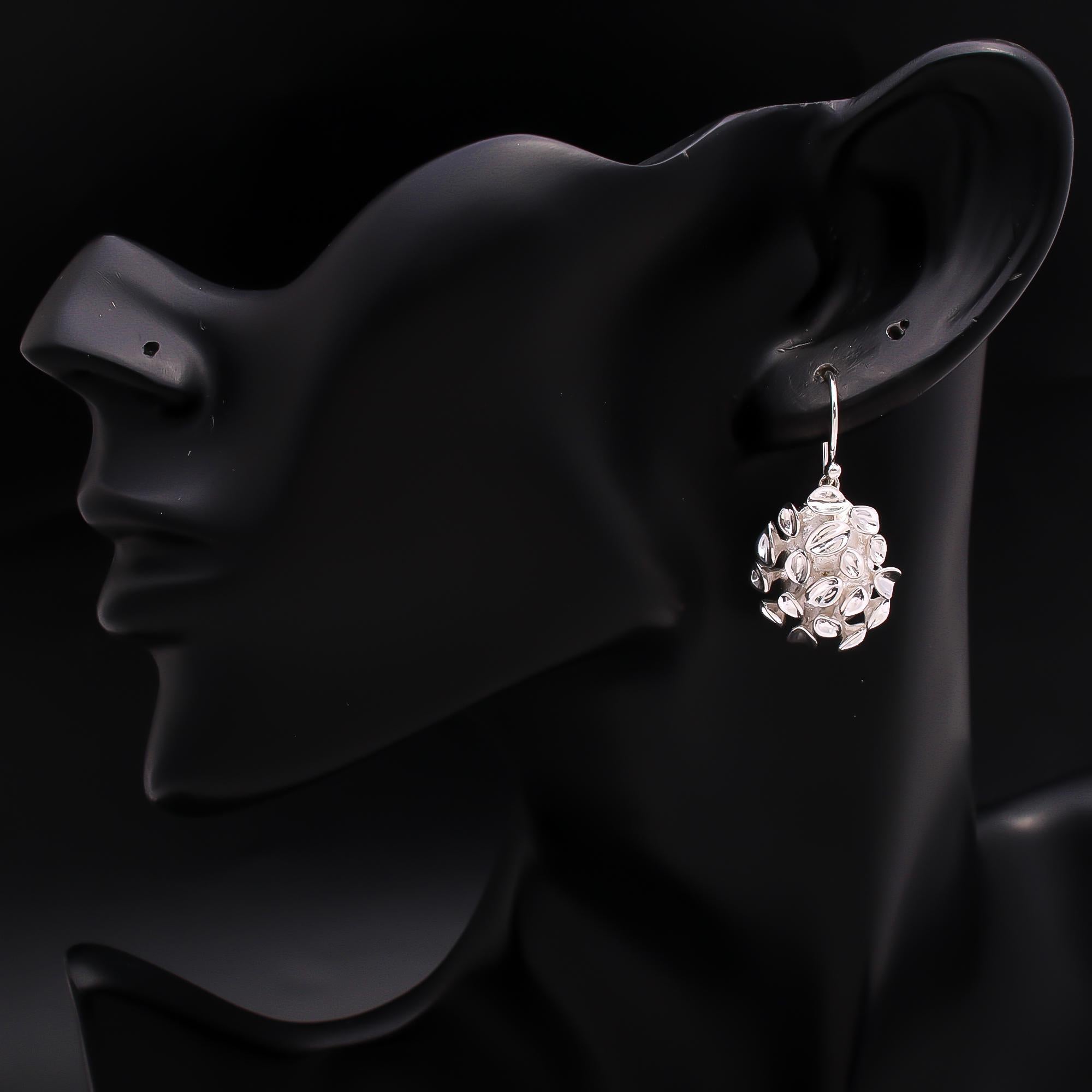 925 Sterling Silver Textured Drop Earrings